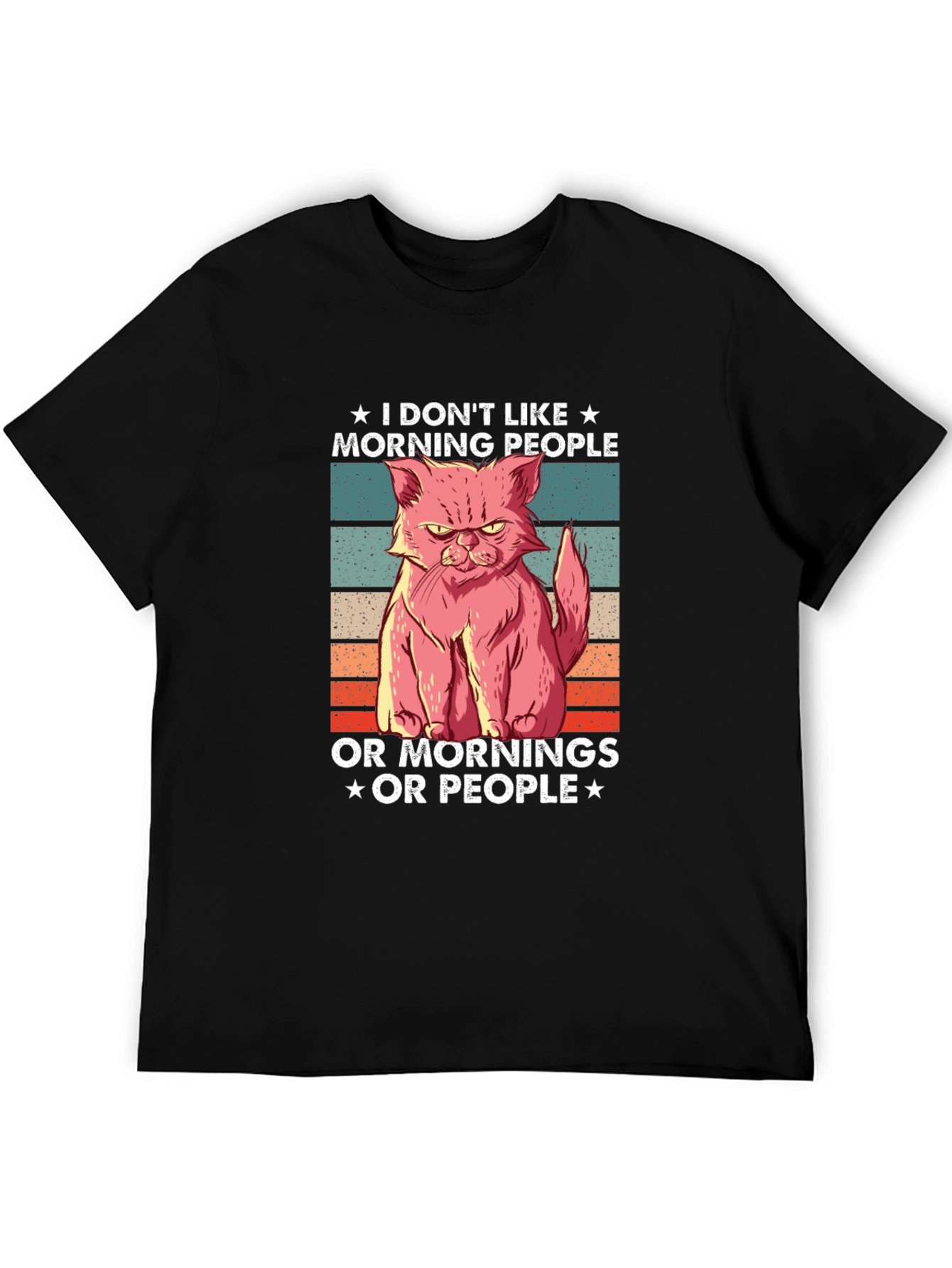 Black Grumpy Cat Tee - I Don't Like Mornings view 5