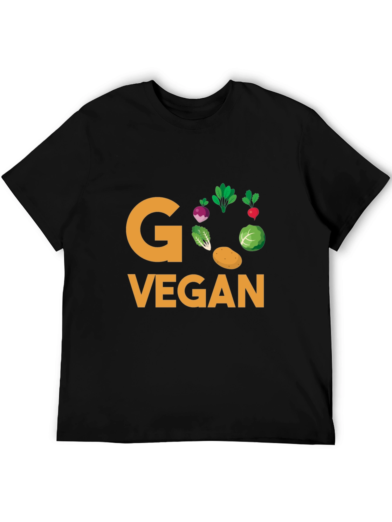 Black Go Vegan T-Shirt - Black Cotton Tee view 5