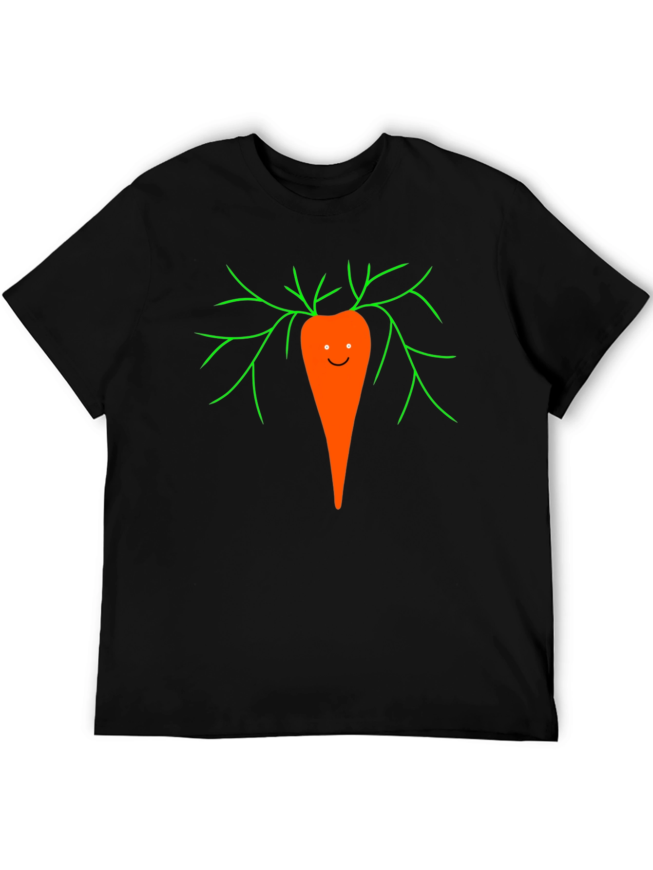 Black Funny Carrot Graphic Tee - Unisex Black T-Shirt view 5