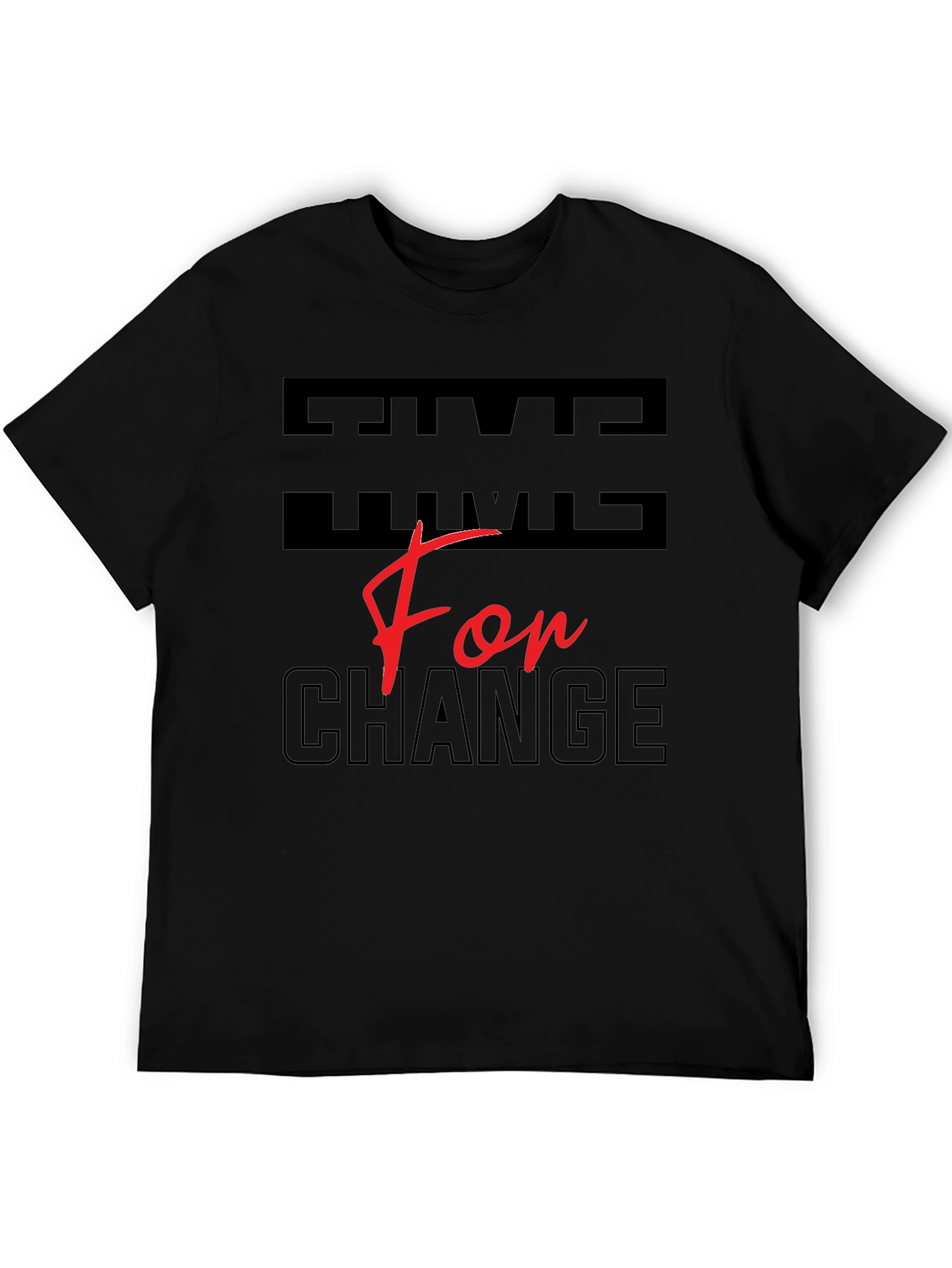 Black Time For Change Graphic T-Shirt view 5