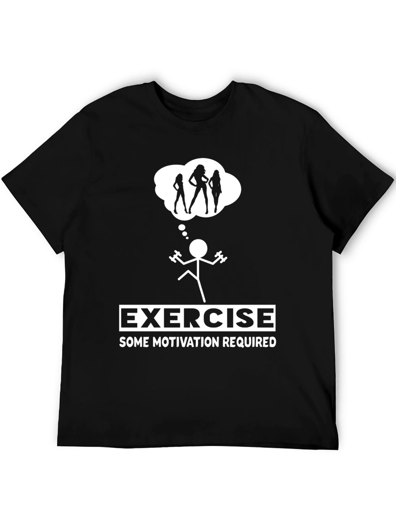 Black Funny Exercise Motivation Graphic T-Shirt view 5