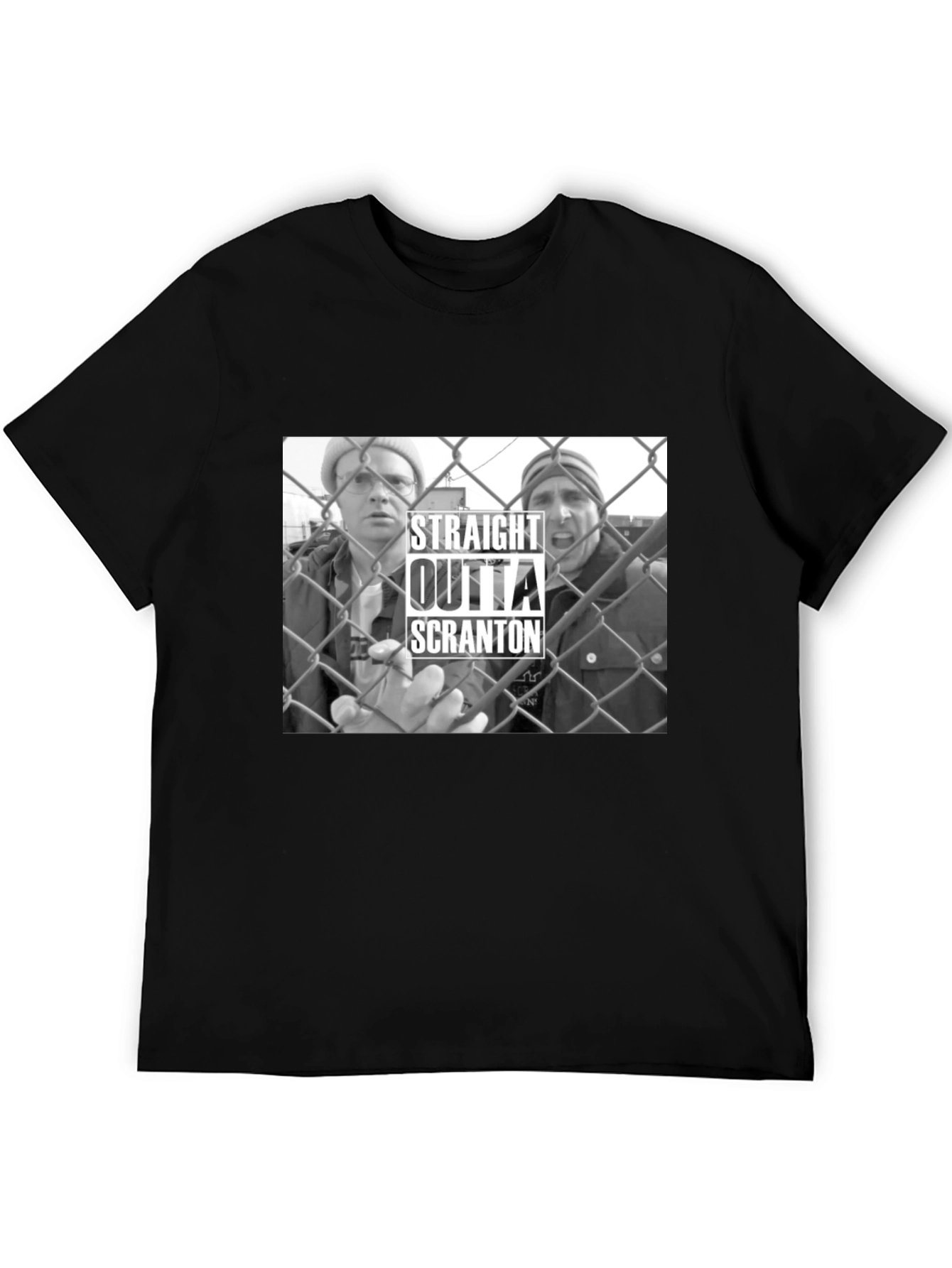Black Straight Outta Scranton T-Shirt view 5