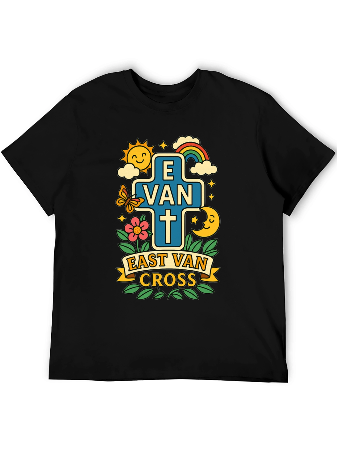 Black East Van Cross Graphic T-Shirt view 5