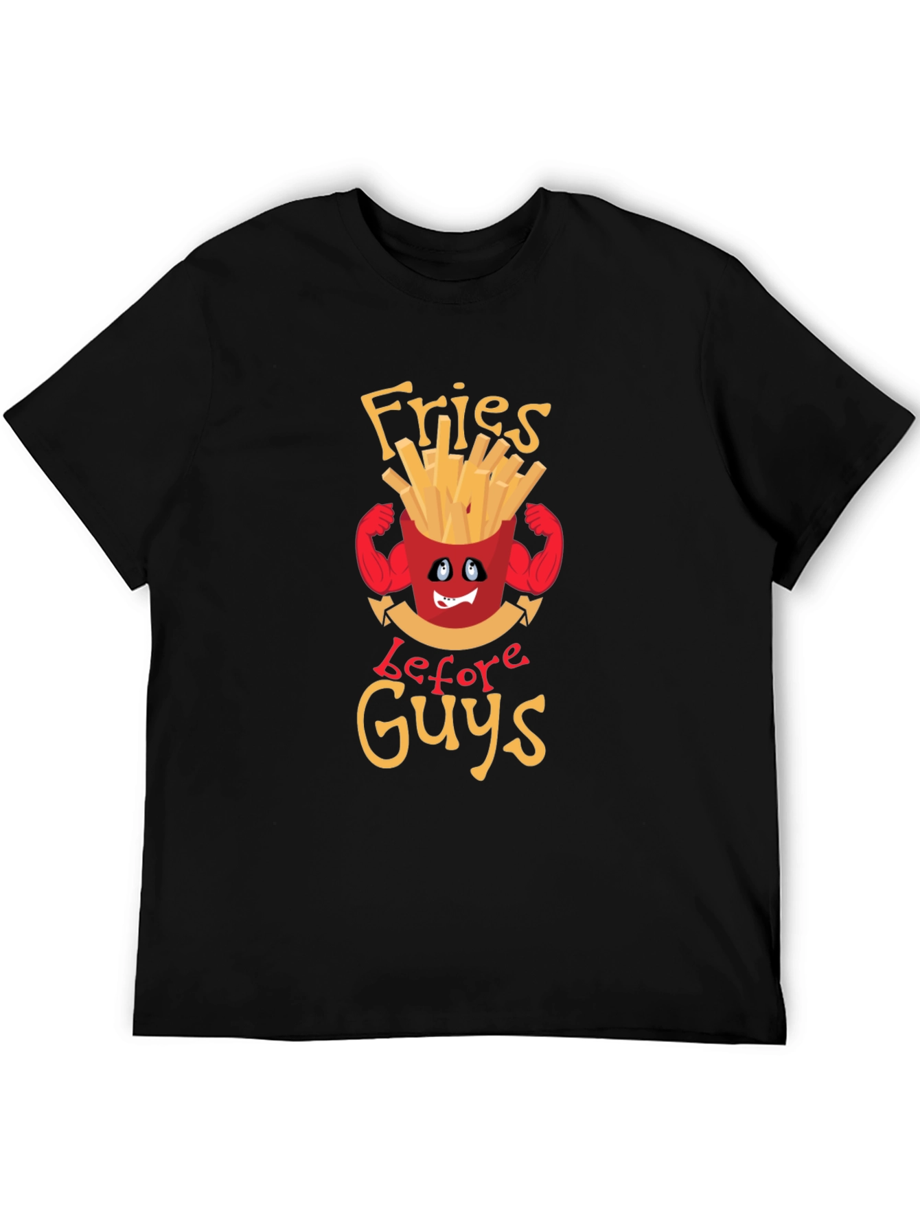 Black Fries Before Guys Graphic Tee - Funny Food Lover Shirt view 5