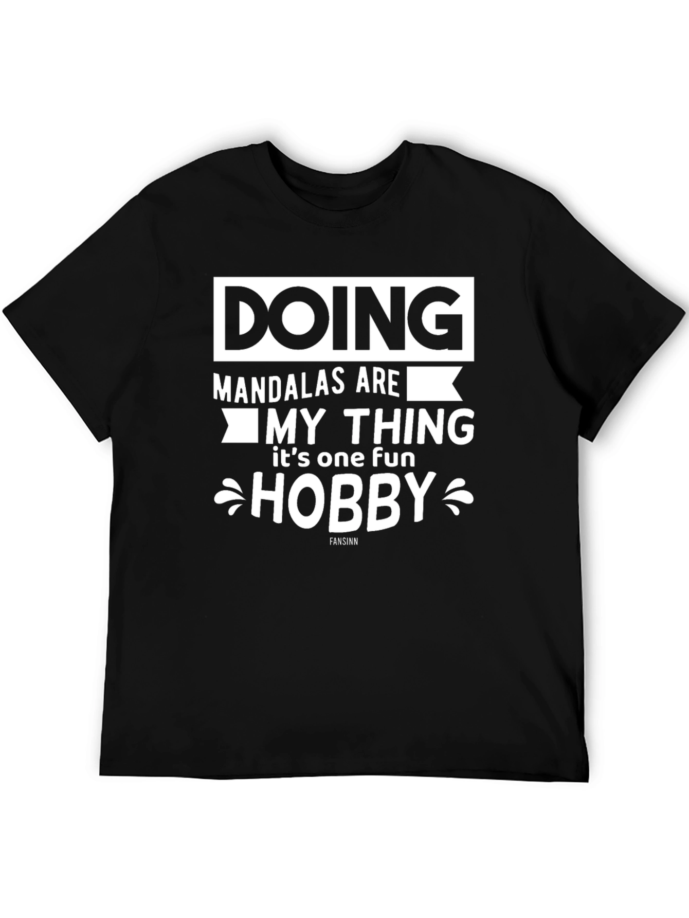 Black Mandala Hobby T-Shirt - Unique Graphic Tee for Relaxation view 5