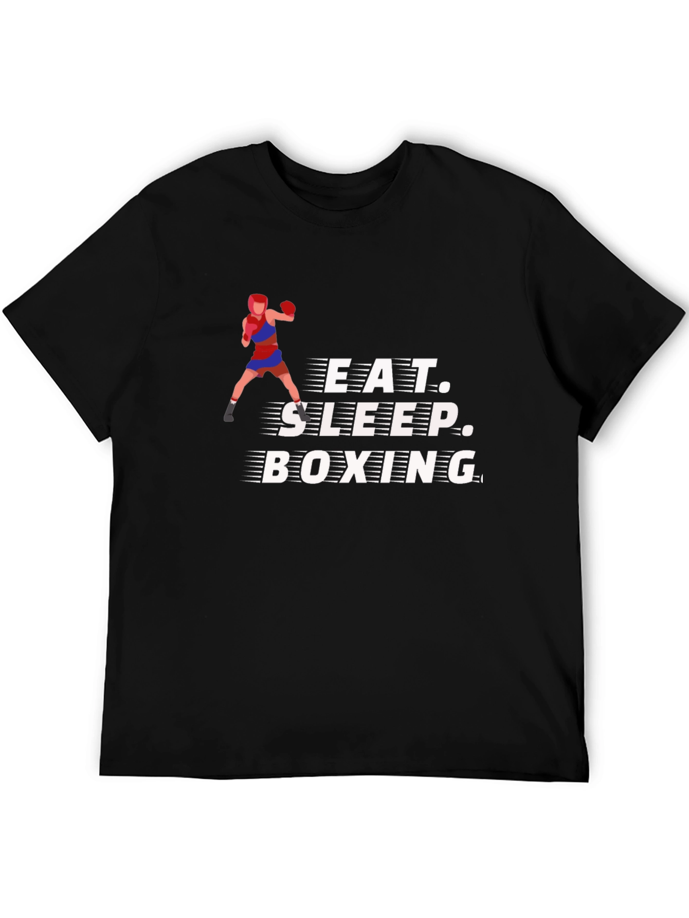 Black Eat Sleep Boxing Black T-Shirt view 5