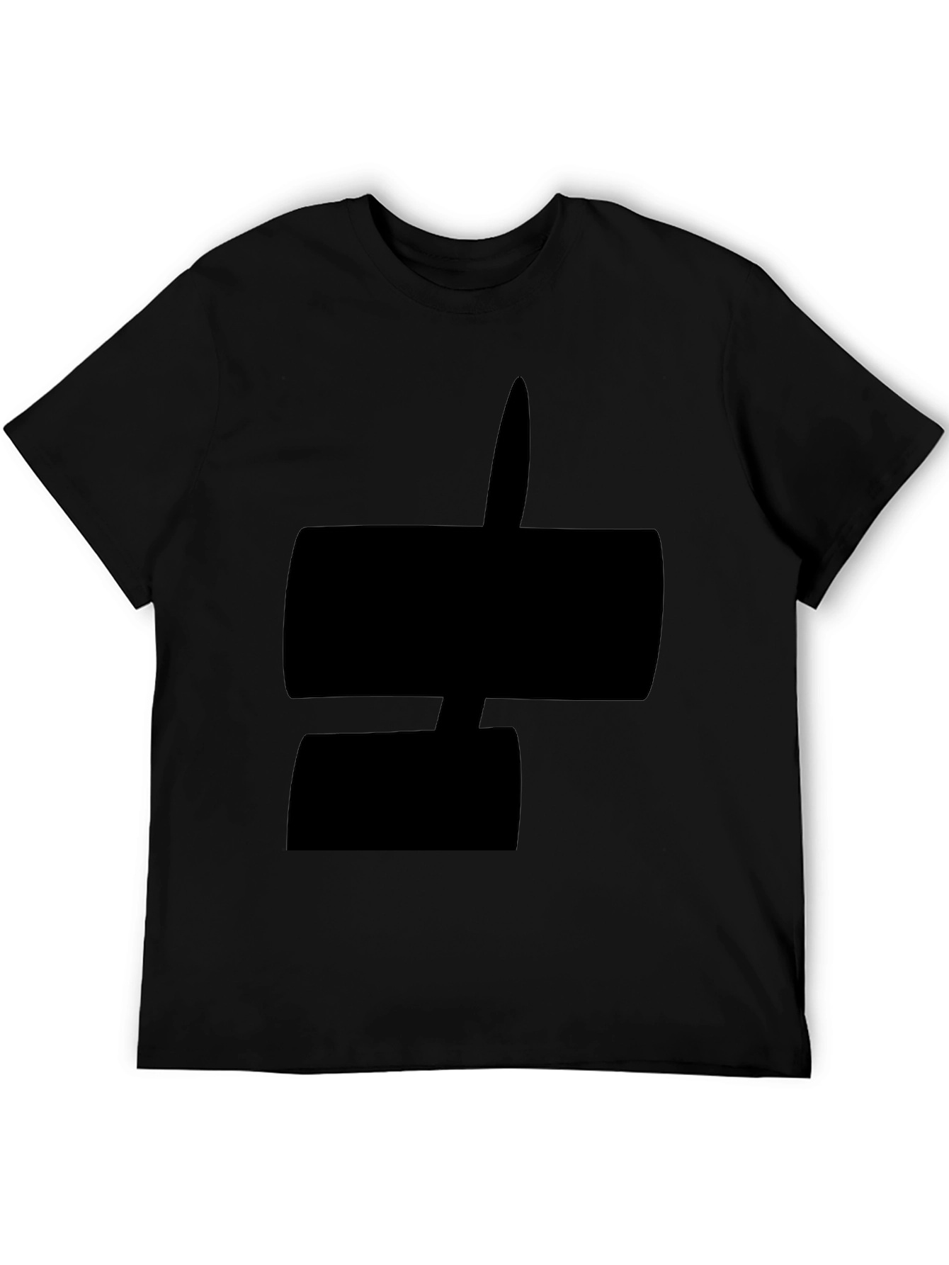 Black Modern Abstract Black Graphic Tee Shirt view 5