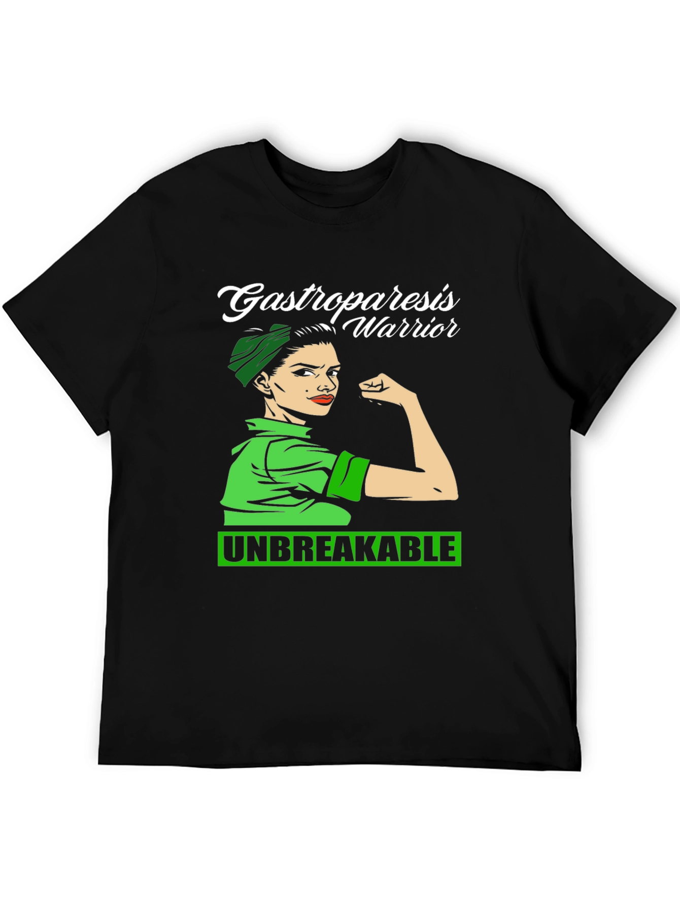 Black Gastroparesis Warrior Black T-Shirt view 5
