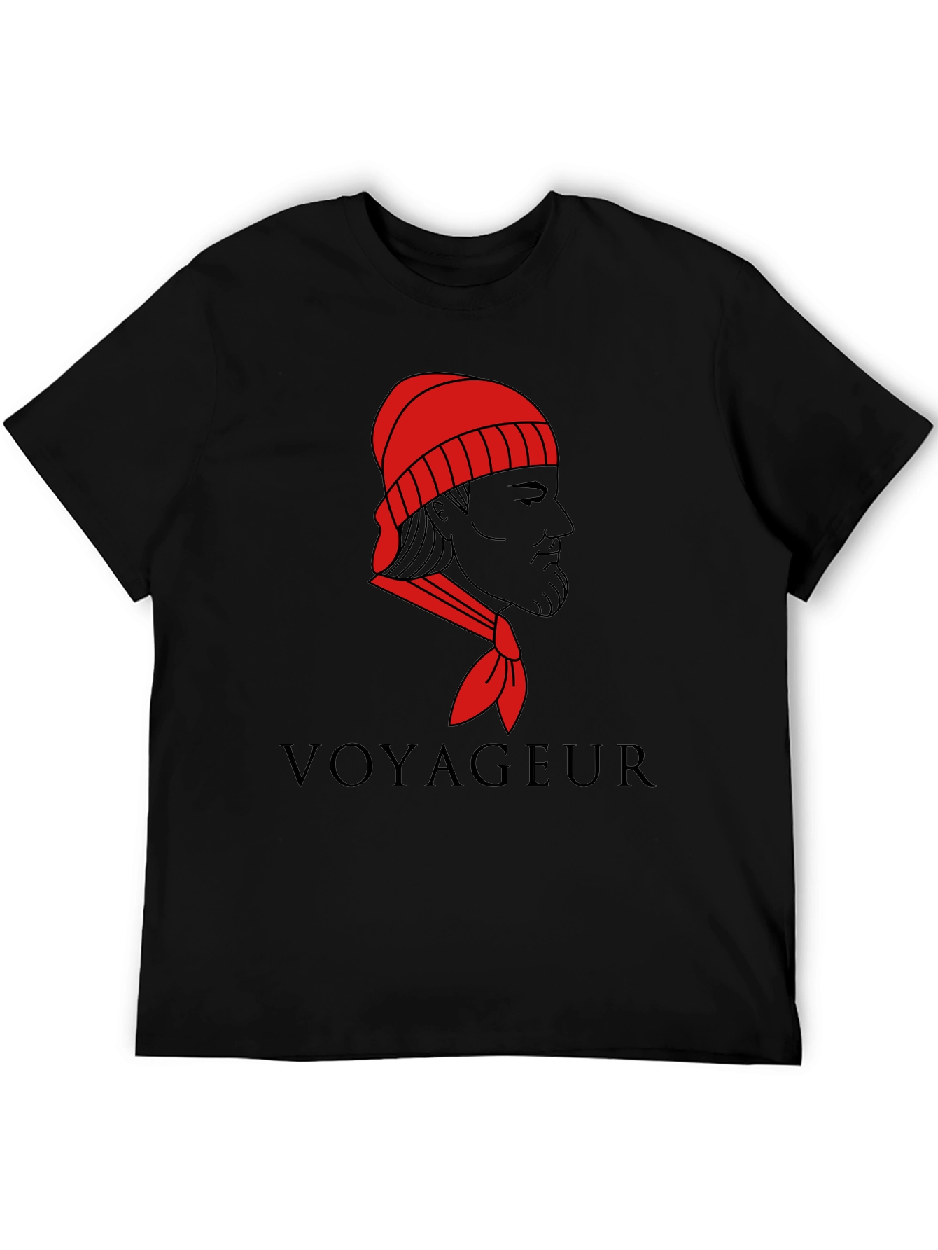 Black Voyageur Graphic T-Shirt - Black Crew Neck Tee view 5