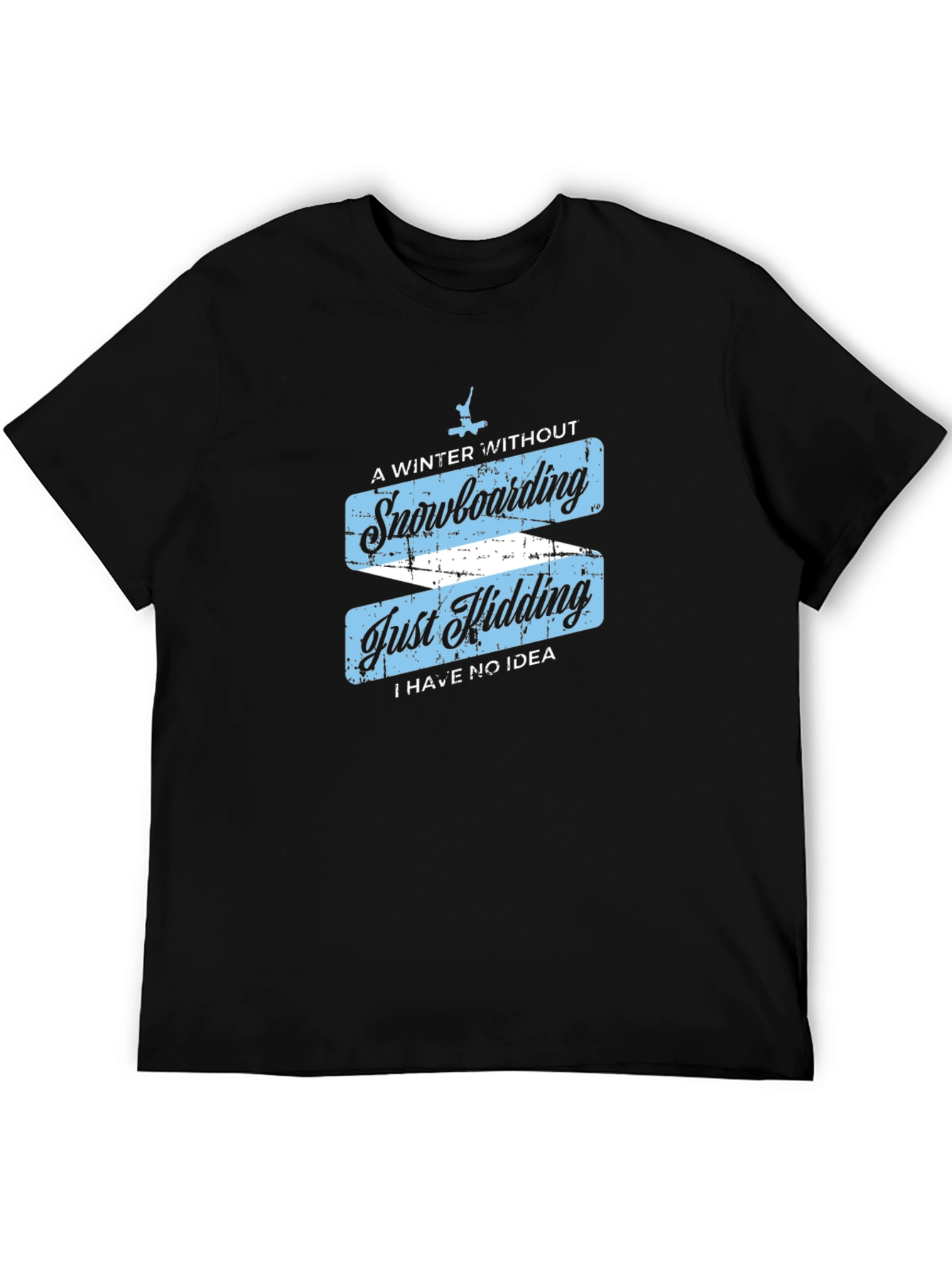 Black Funny Snowboarding T-Shirt - Winter Sports Apparel view 5