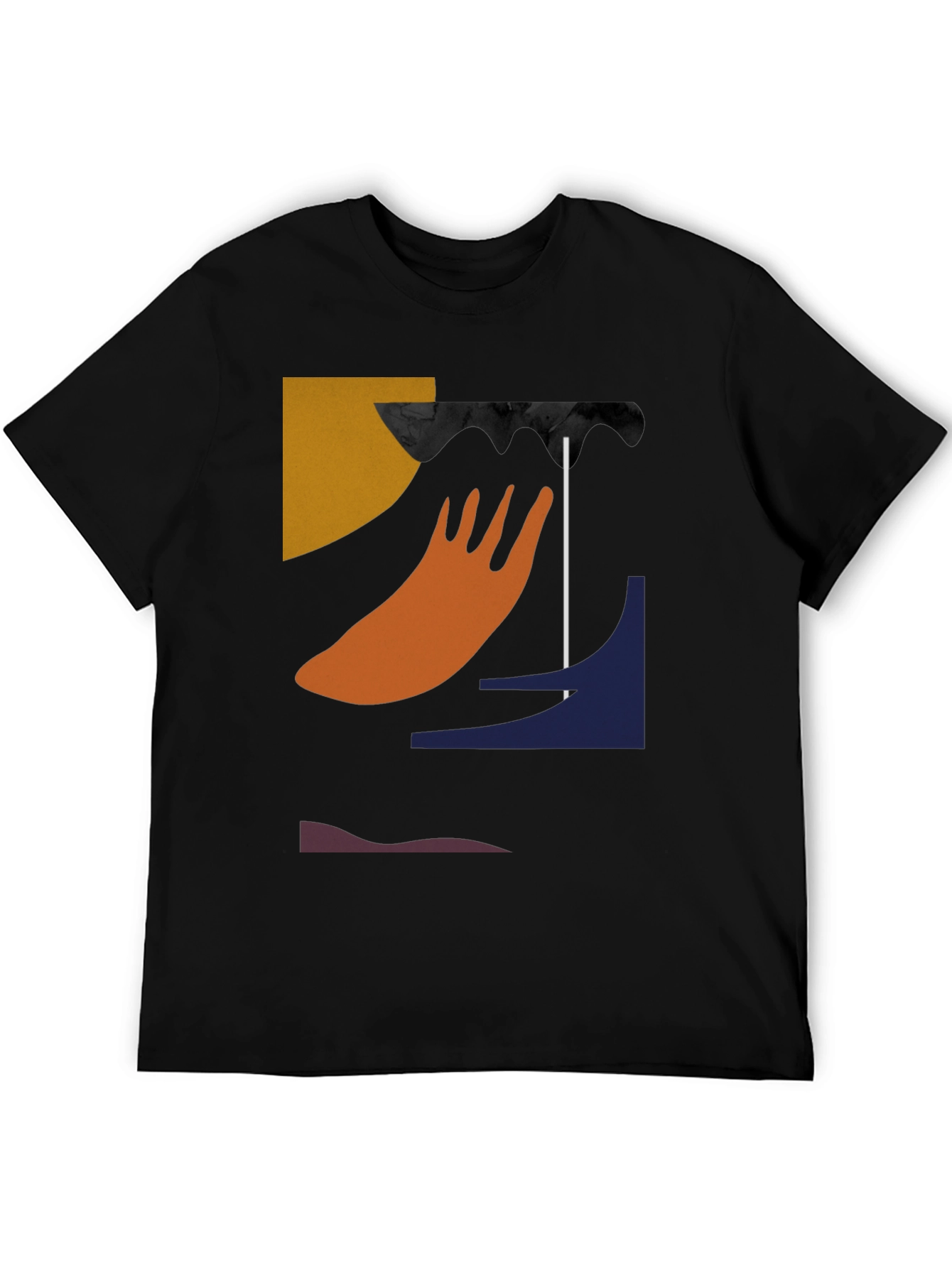 Black Abstract Graphic Black T-Shirt view 5
