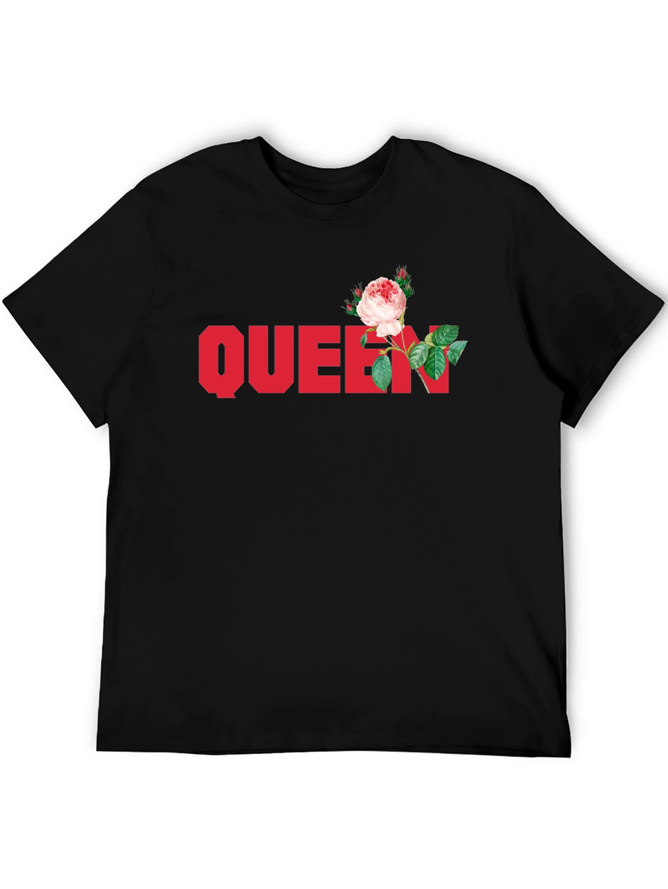 Black Queen Rose Graphic Tee - Stylish Black T-Shirt view 5
