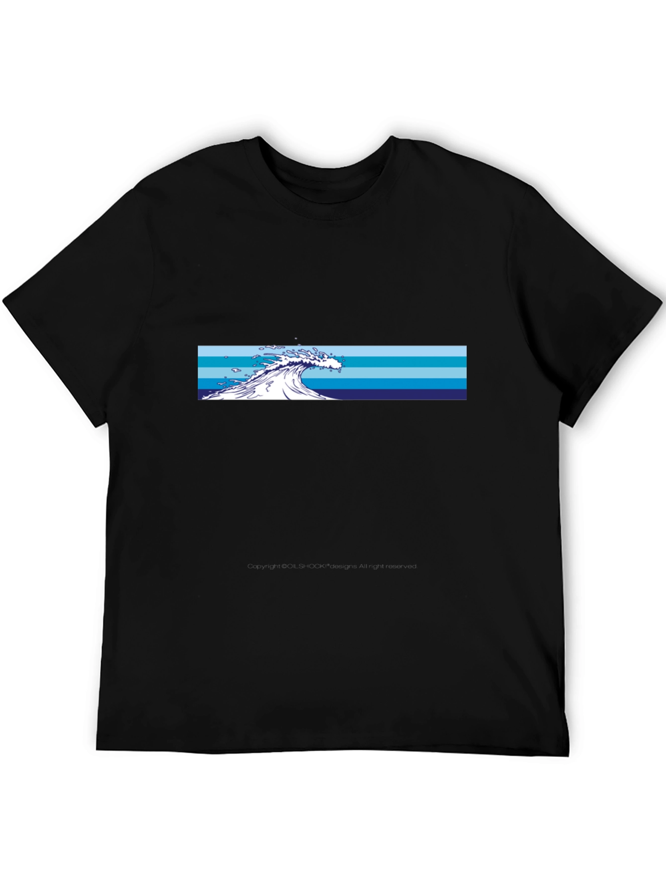Black Ocean Wave Graphic T-Shirt - Stylish Crew Neck Tee view 5