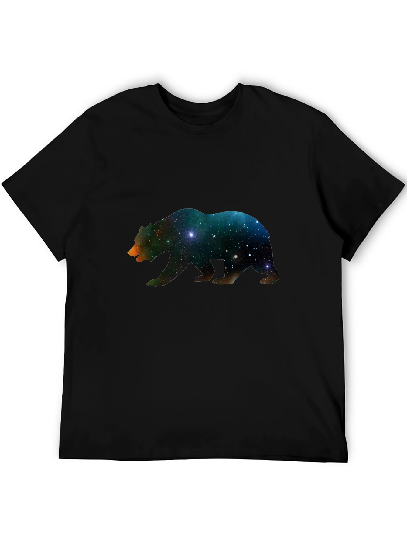 Black Cosmic Bear Graphic Tee - Black Unisex T-Shirt view 5