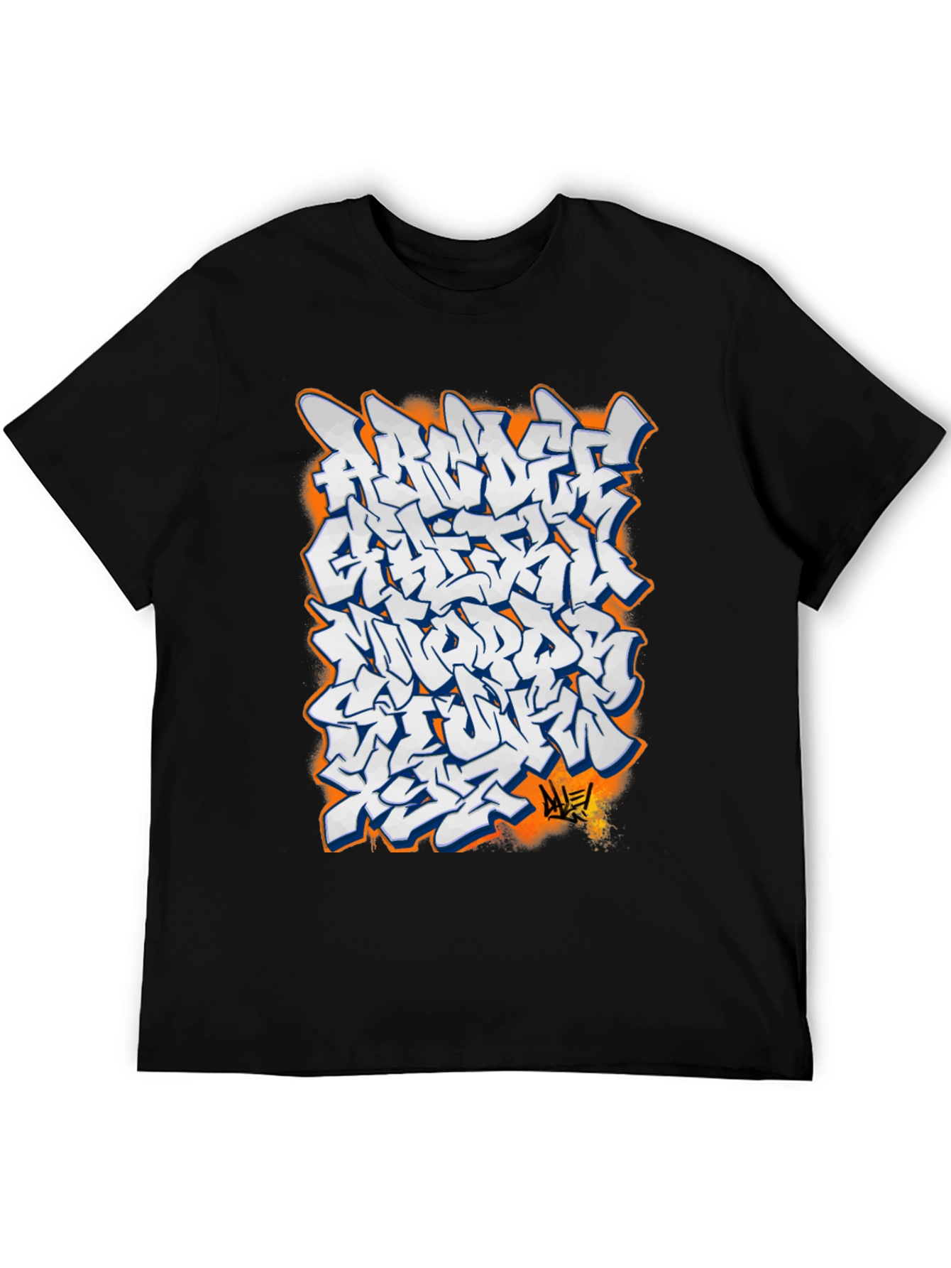 Black Urban Graffiti Graphic Tee - Cool Streetwear T-Shirt view 5