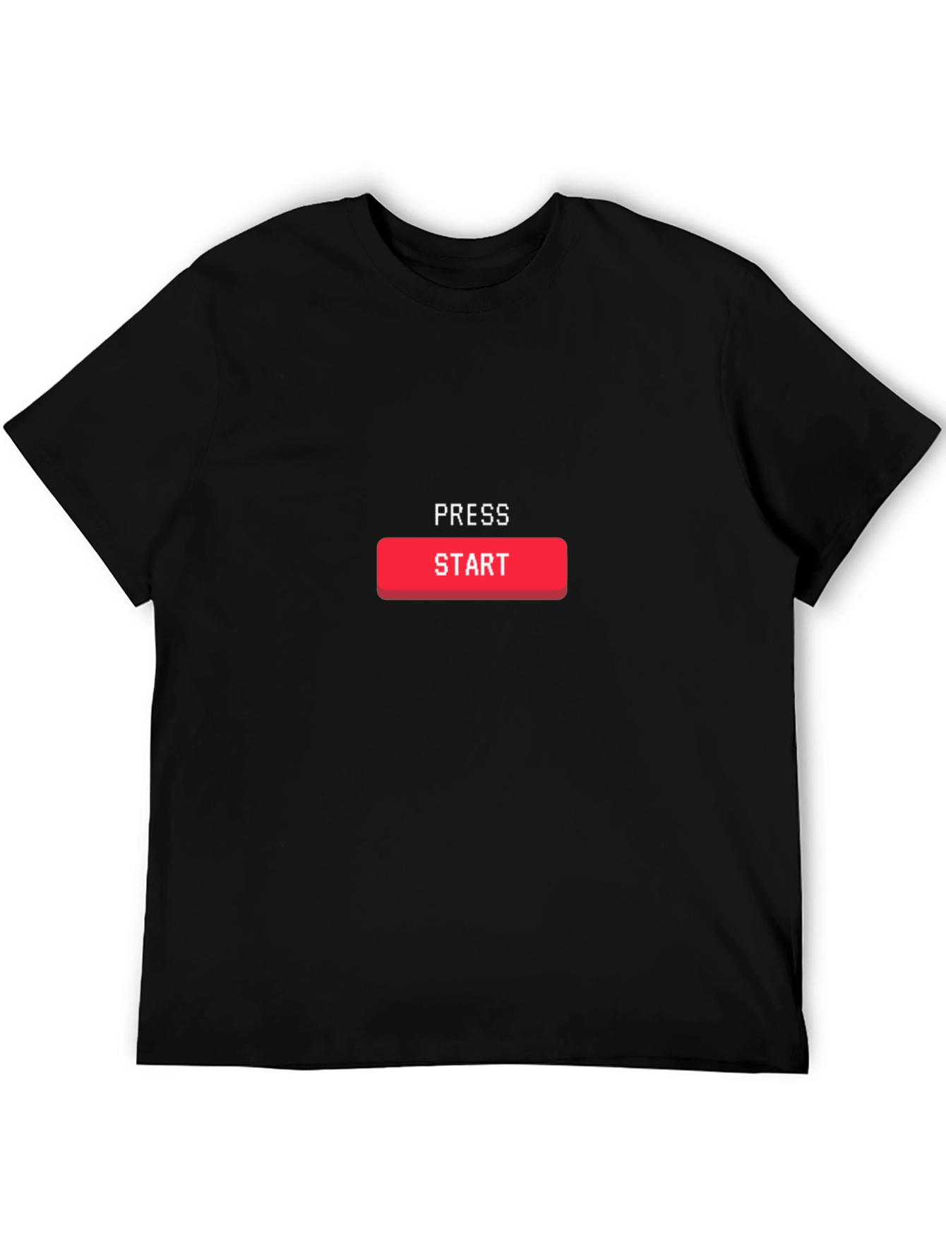 Black Press Start Graphic Tee - Black Cotton T-Shirt view 5