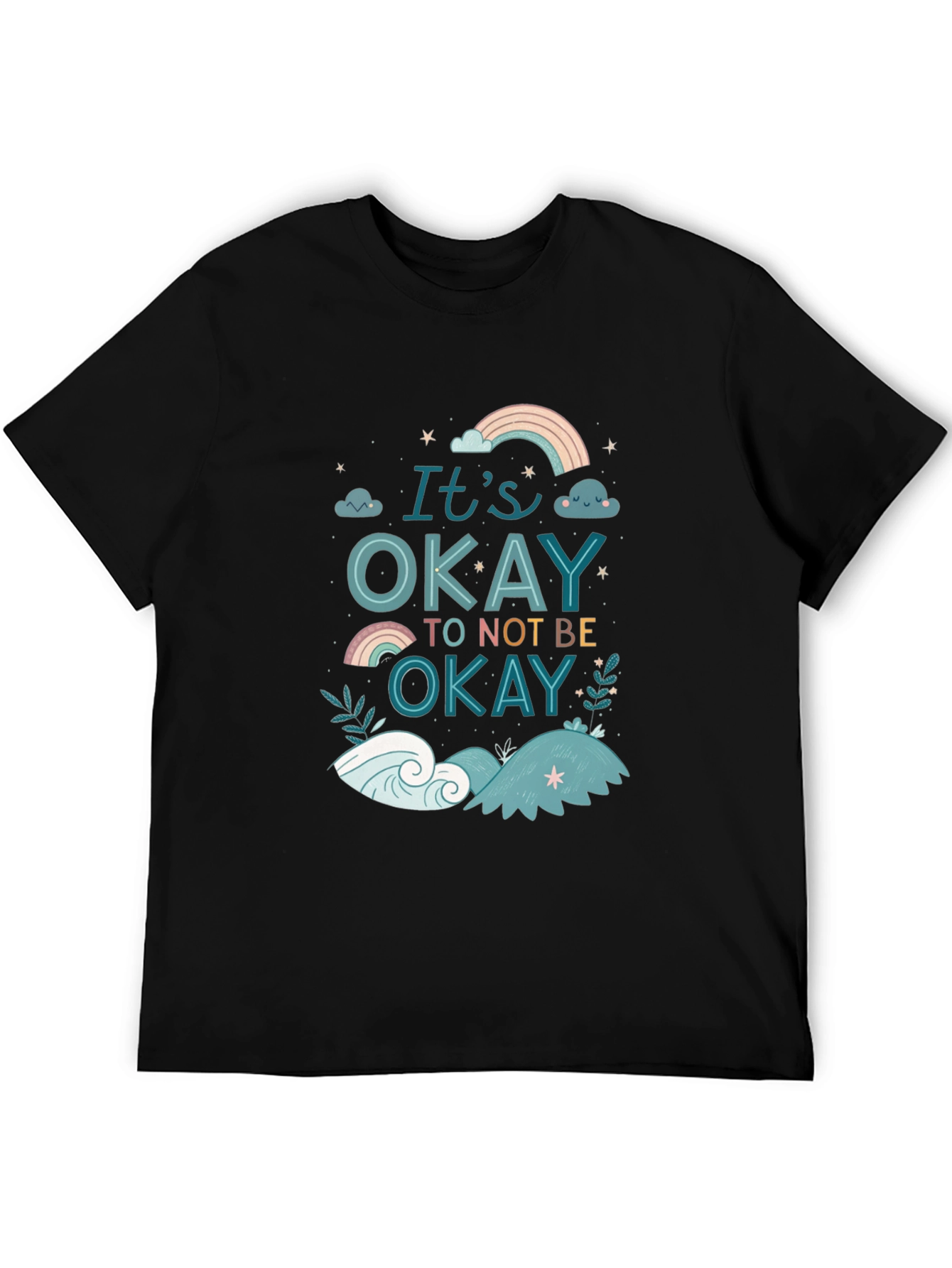 Black It's Okay To Not Be Okay Graphic Tee view 5