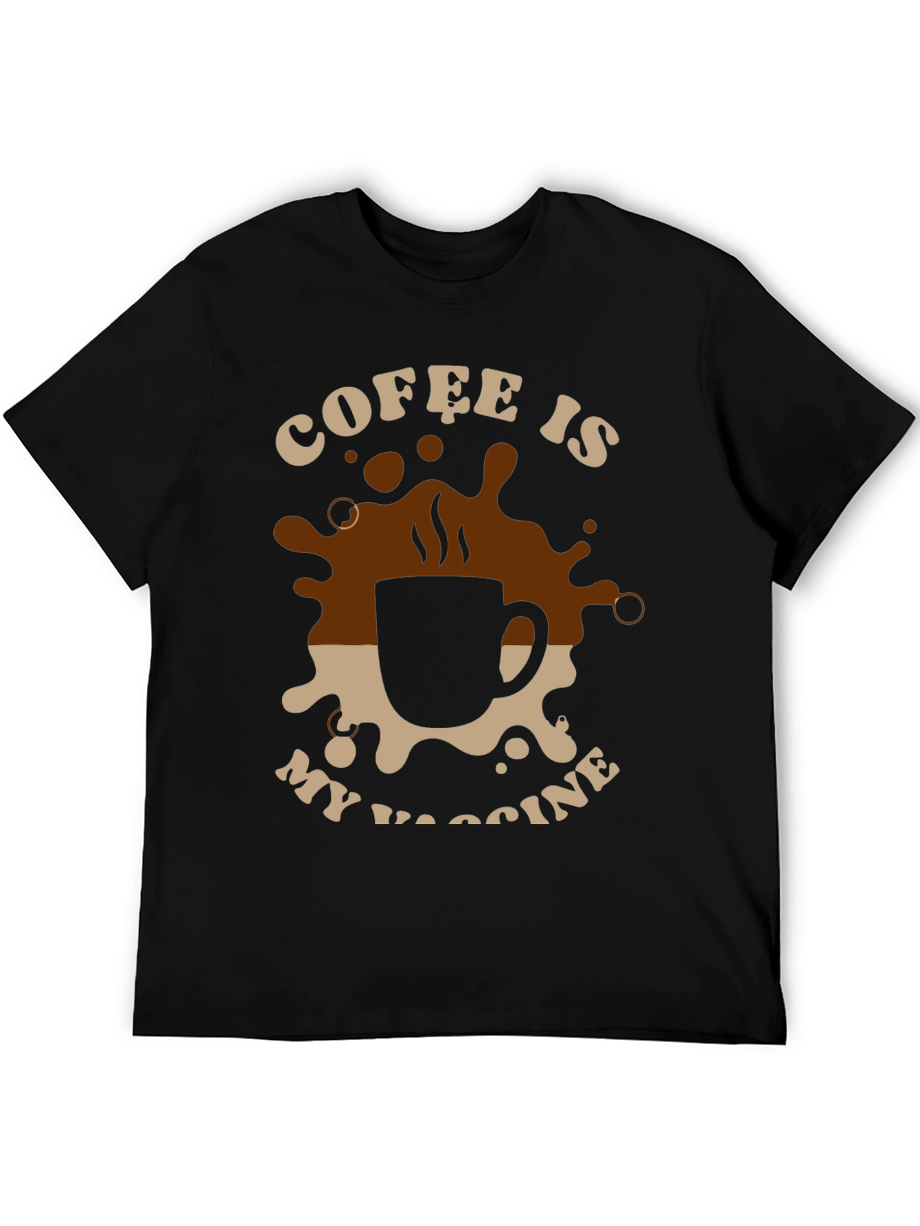 Black Coffee is My Vaccine T-Shirt - Black view 5