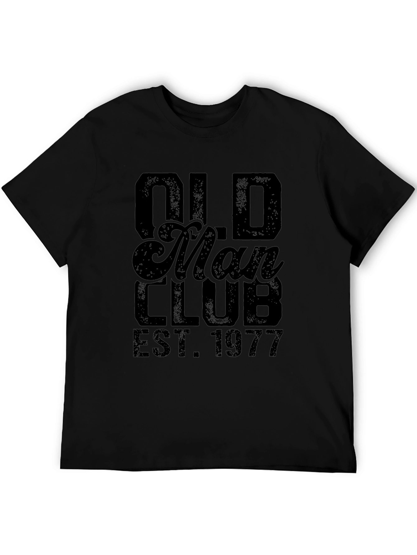 Black Old Man Club EST 1977 Black T-Shirt view 5
