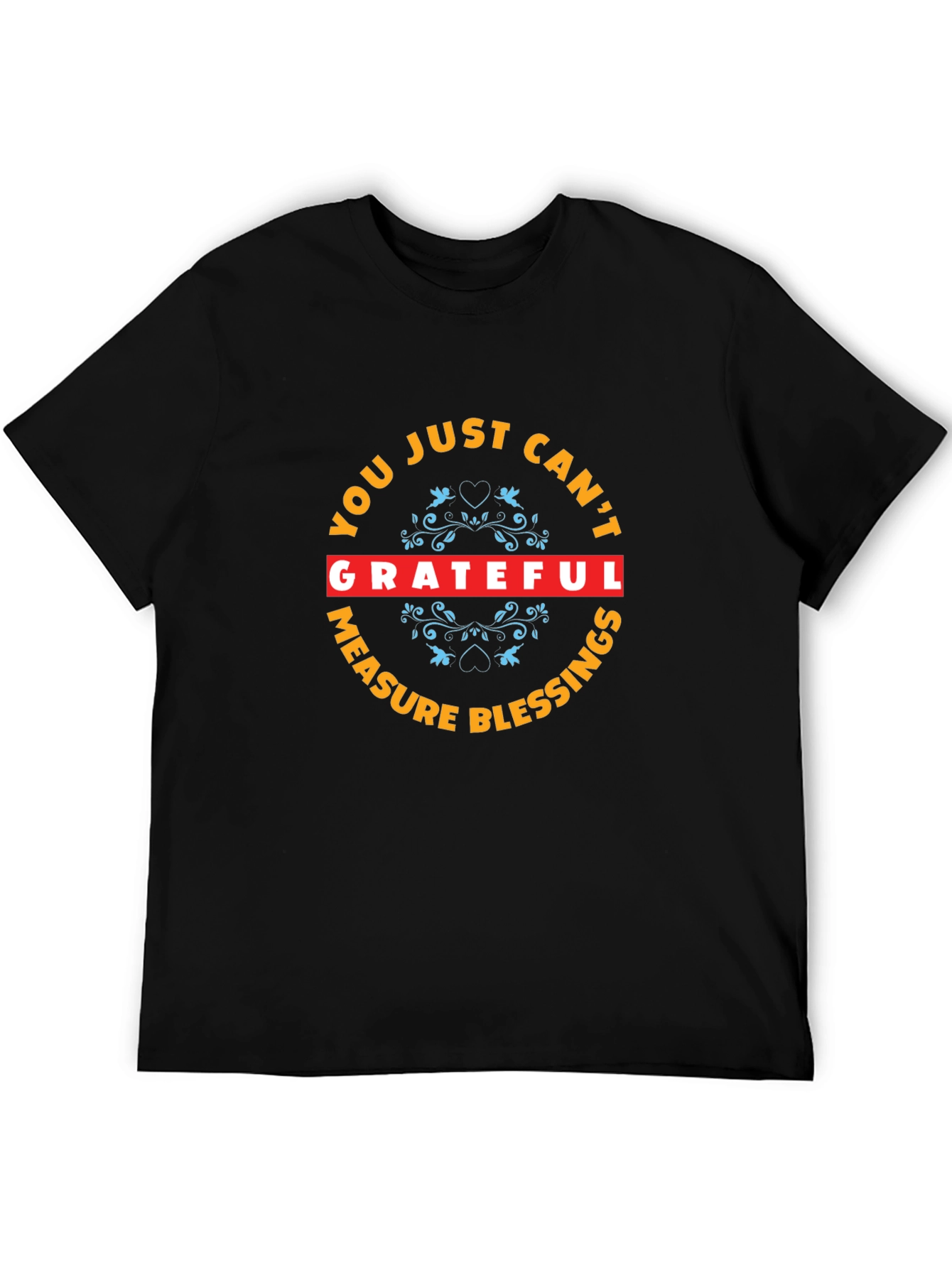 Black Grateful Blessings Graphic Tee - Stylish Black Shirt view 5