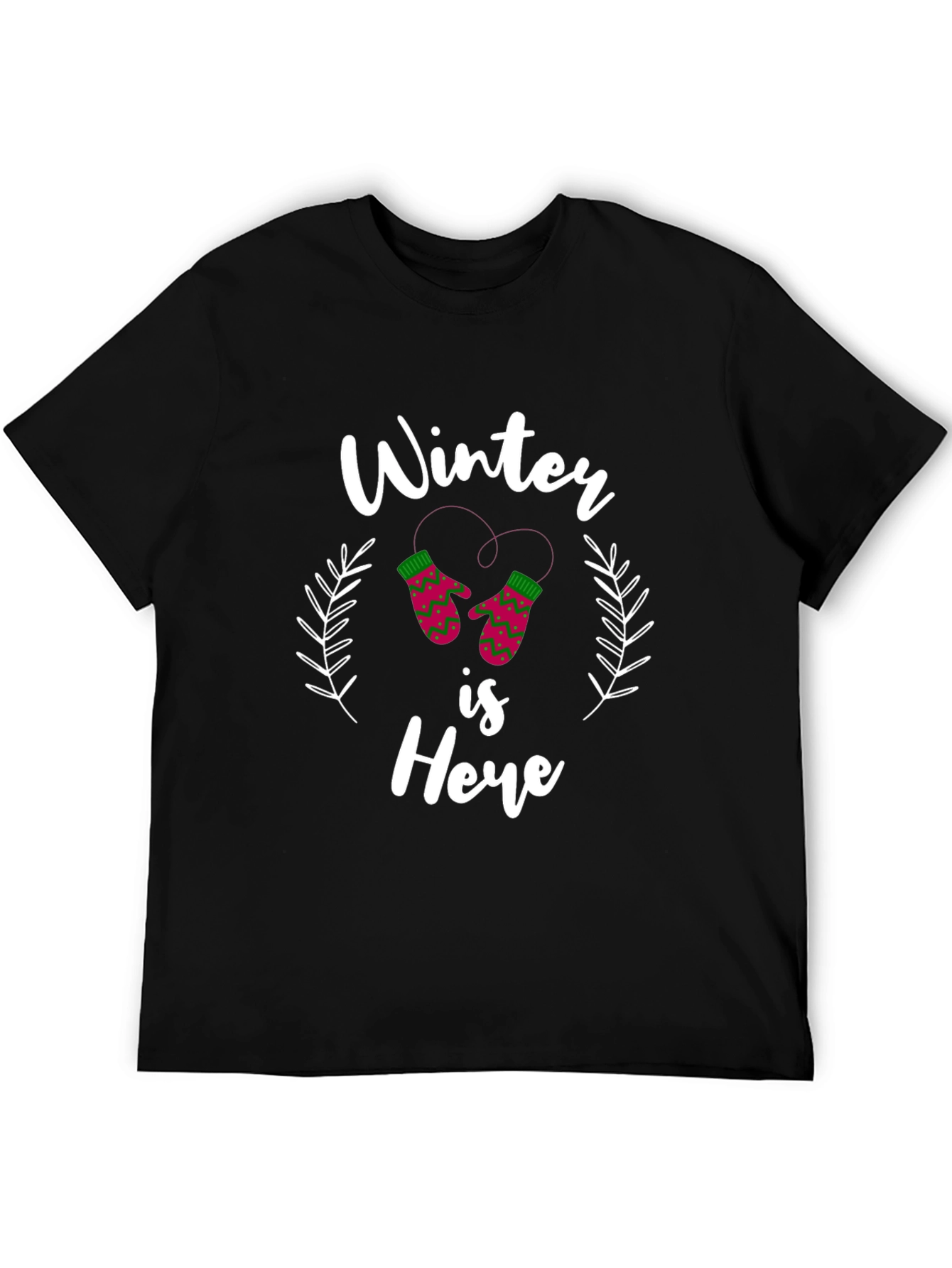 Black Winter is Here Holiday Graphic T-Shirt view 5