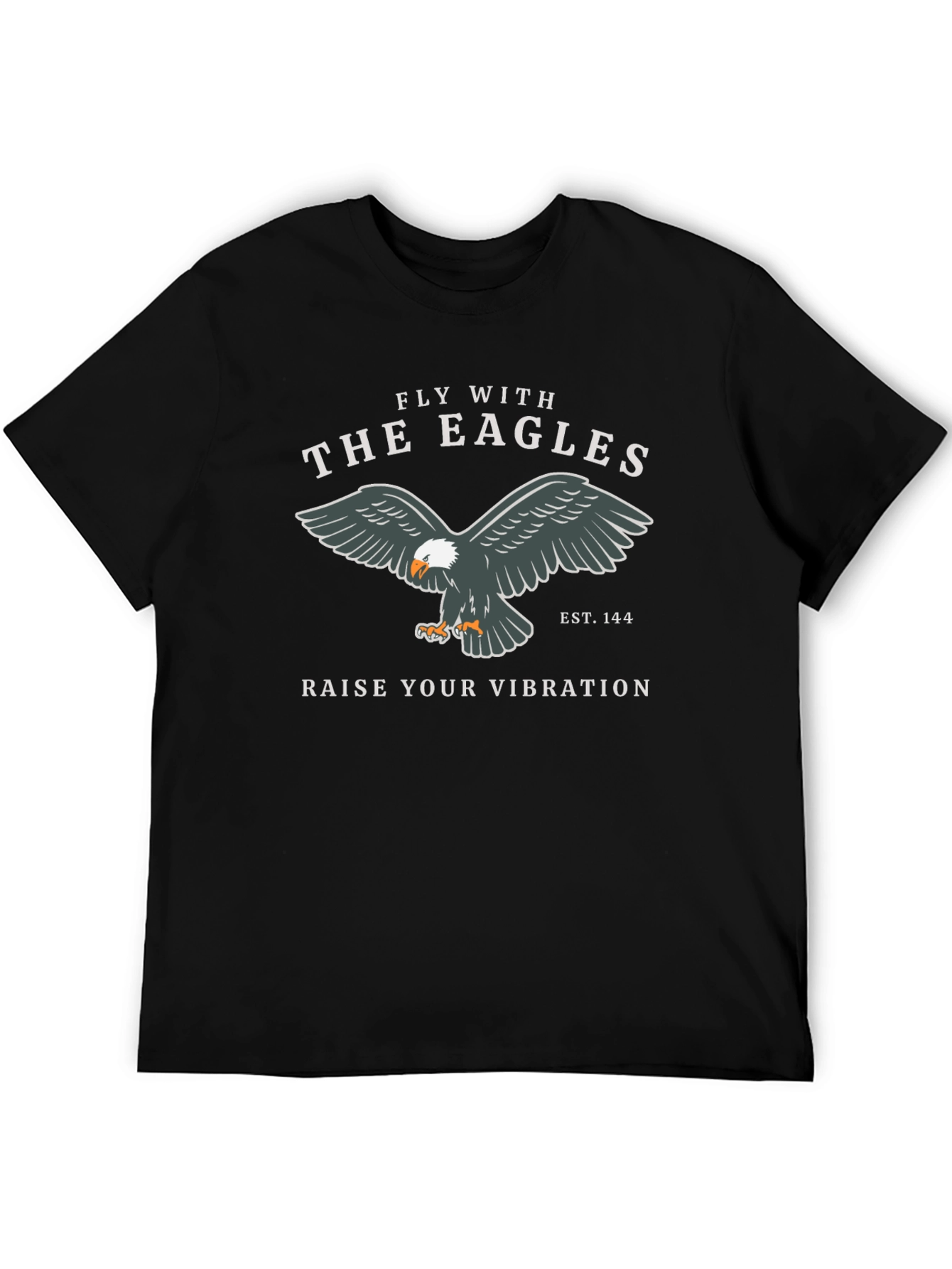 Black Fly with the Eagles Graphic T-Shirt - Premium Black Tee view 5