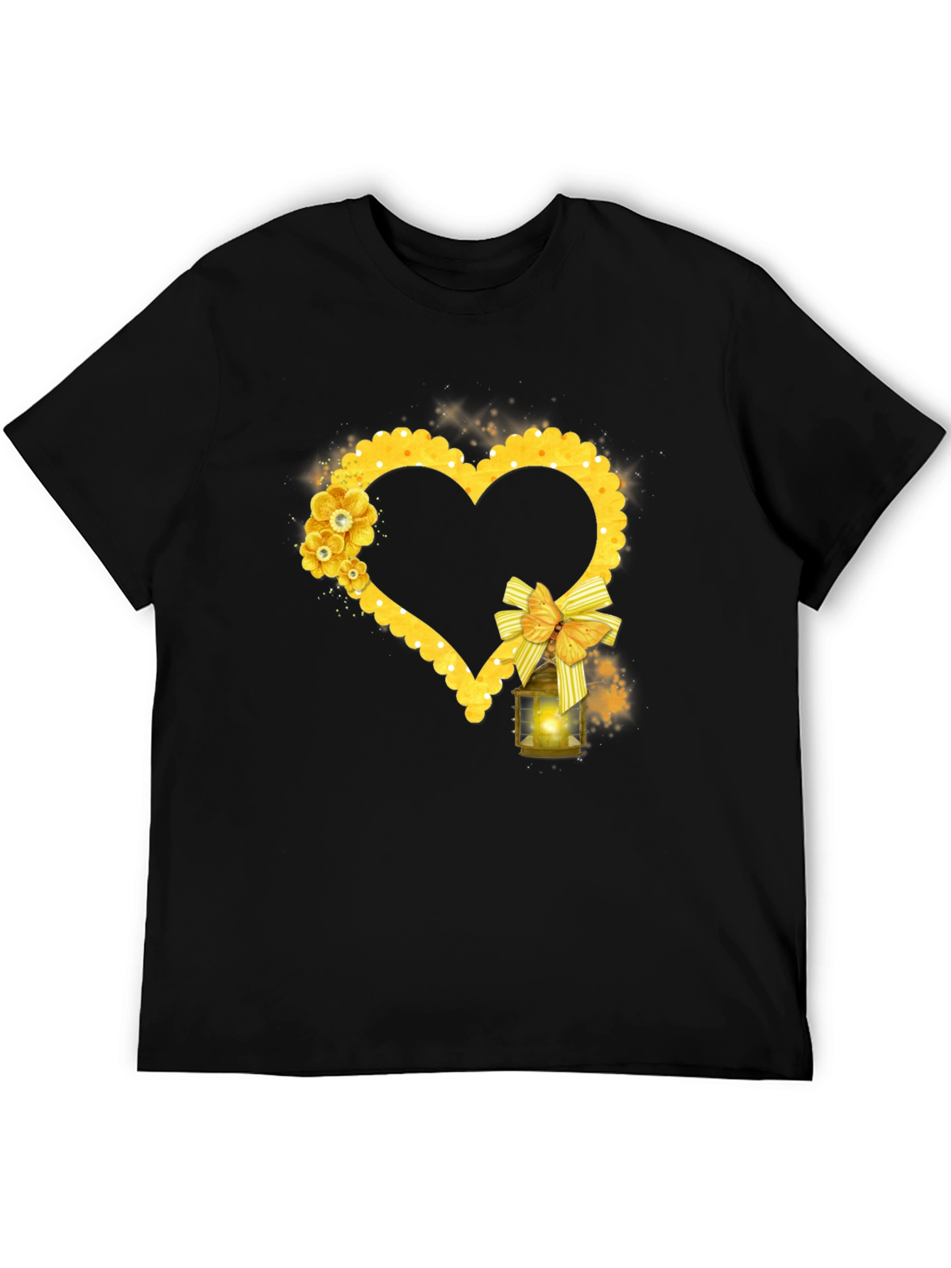 Black Heart Lantern Graphic Tee - Black view 5