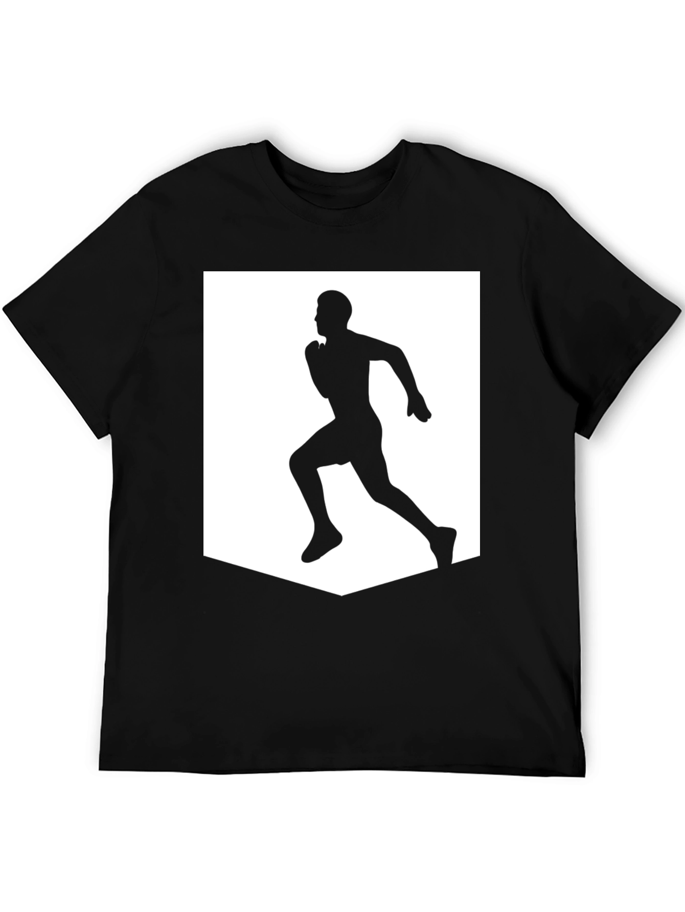 Black Men's Black Running Graphic Tee view 5