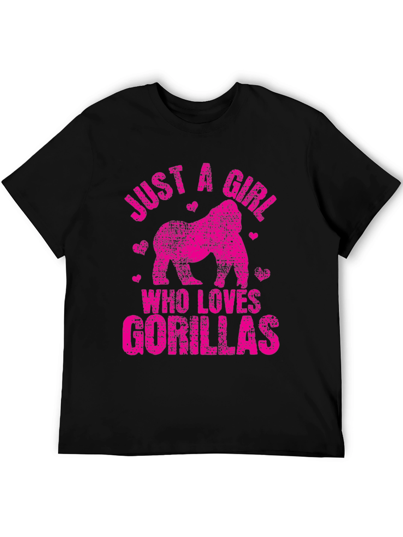 Black Gorilla Lover T-Shirt - Just a Girl Who Loves Gorillas! view 5