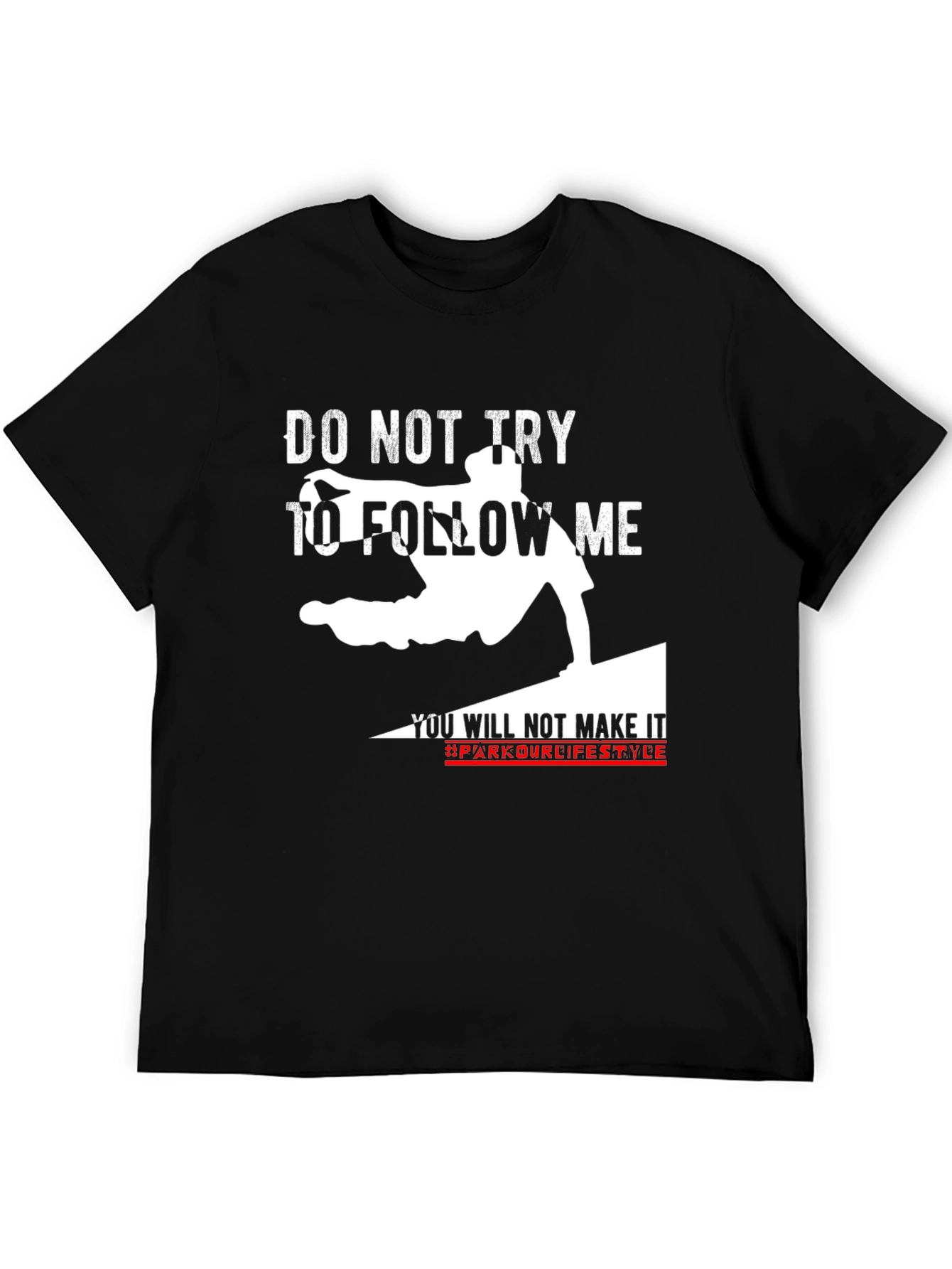 Black Parkour Lifestyle Graphic T-Shirt view 5