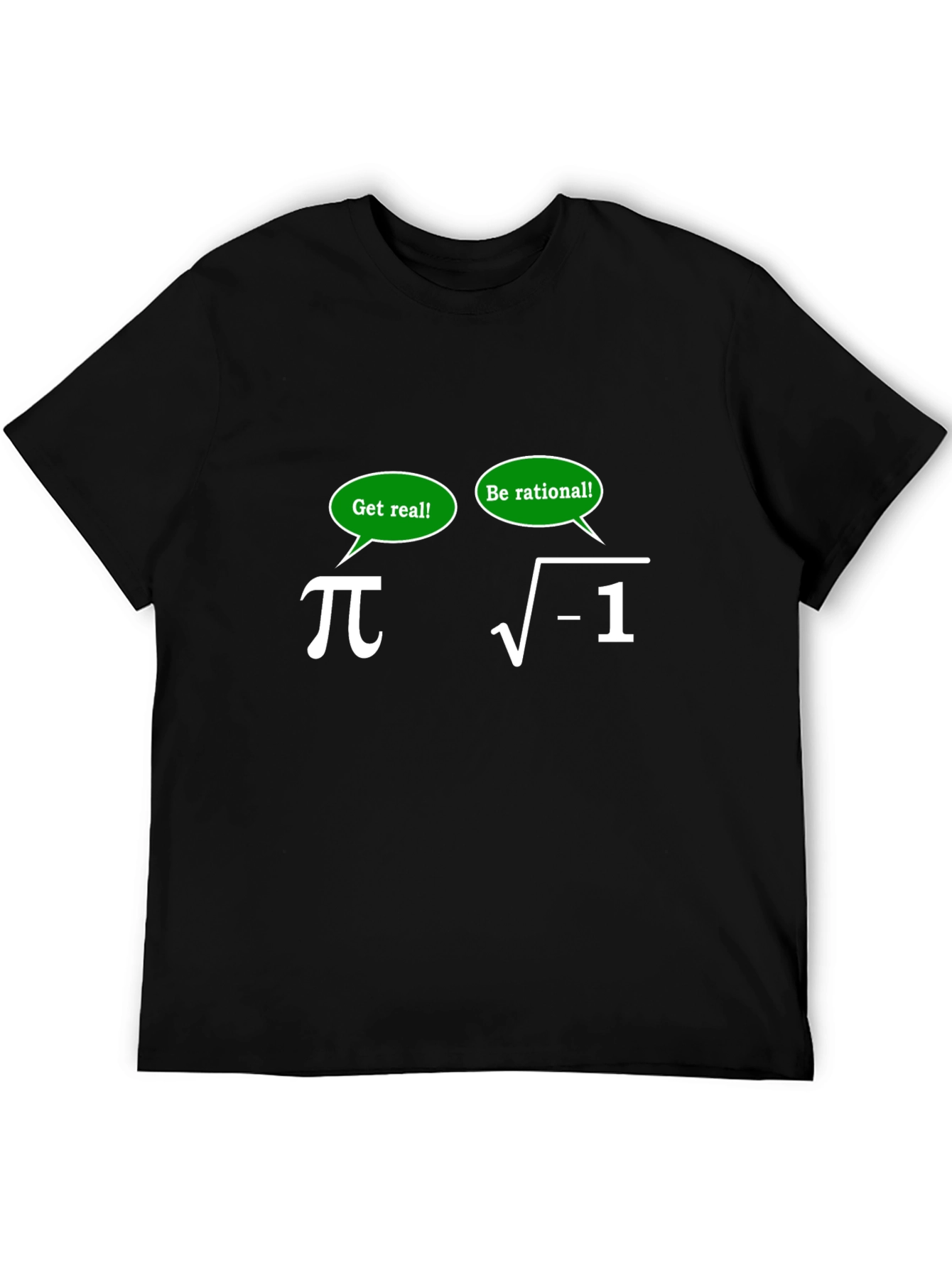 Black Math Humor T-Shirt - Get Real! Be Rational! view 5