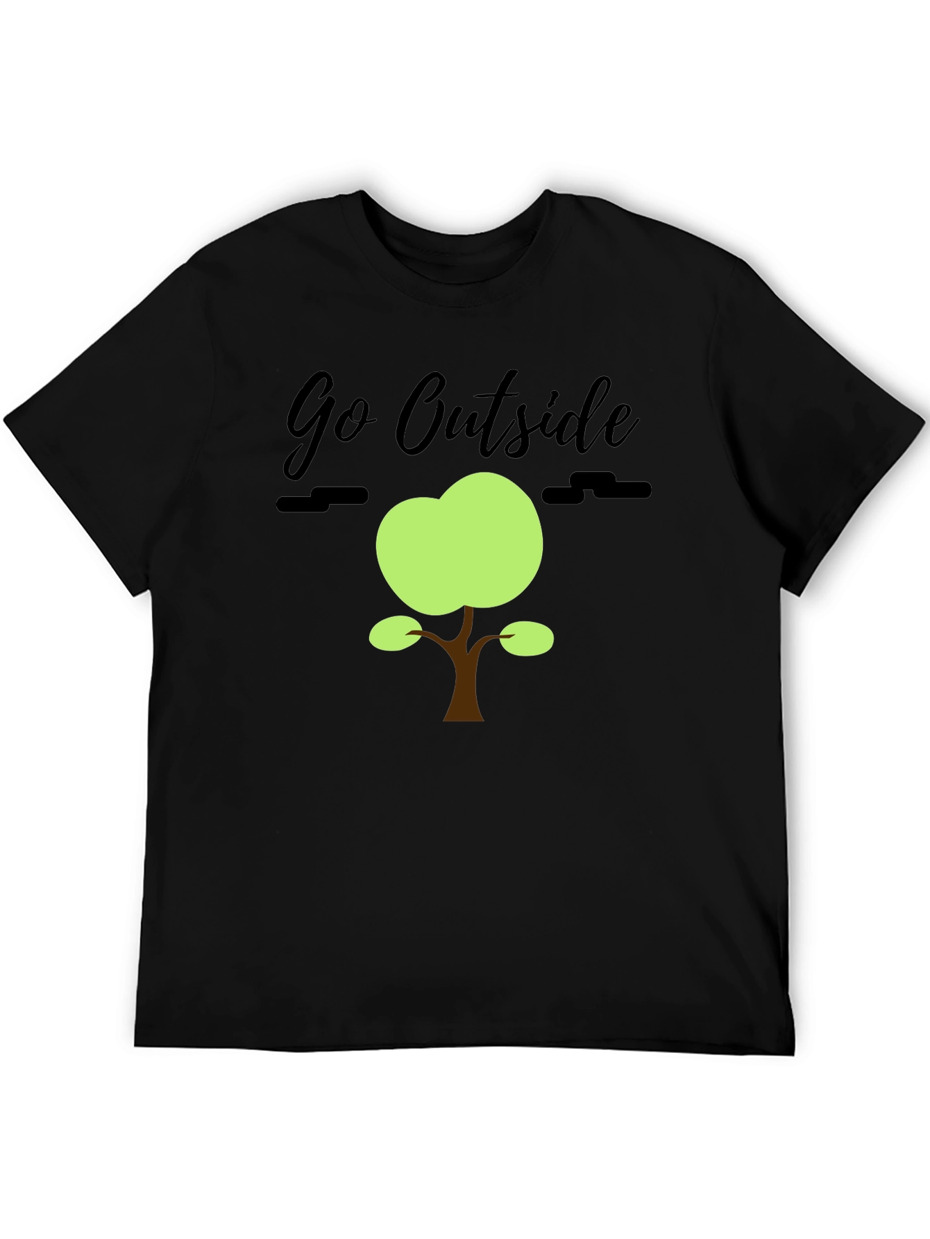 Black Go Outside Graphic Tee - Nature Inspired T-Shirt view 5