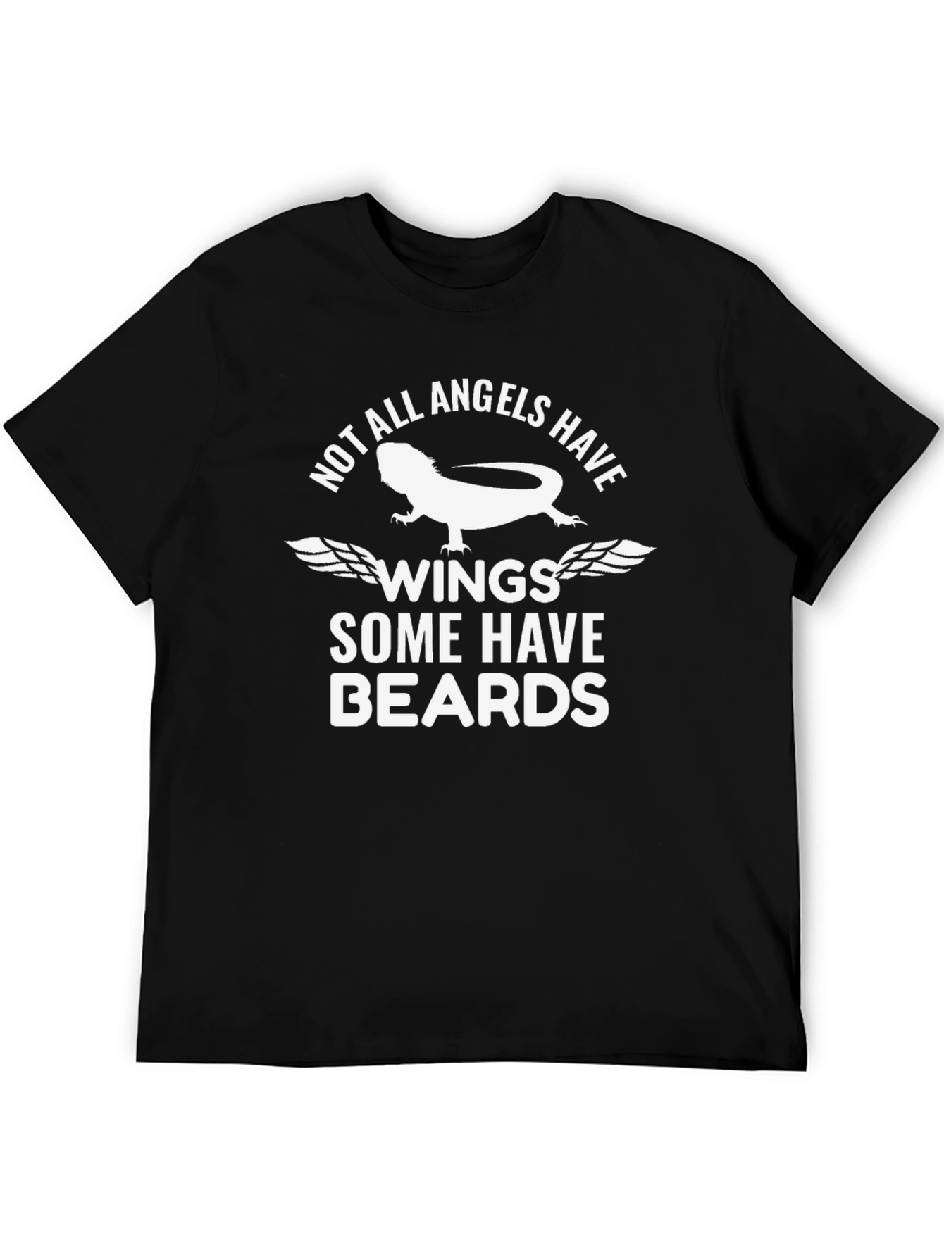 Black Bearded Dragon Angel Wings Graphic T-Shirt view 5
