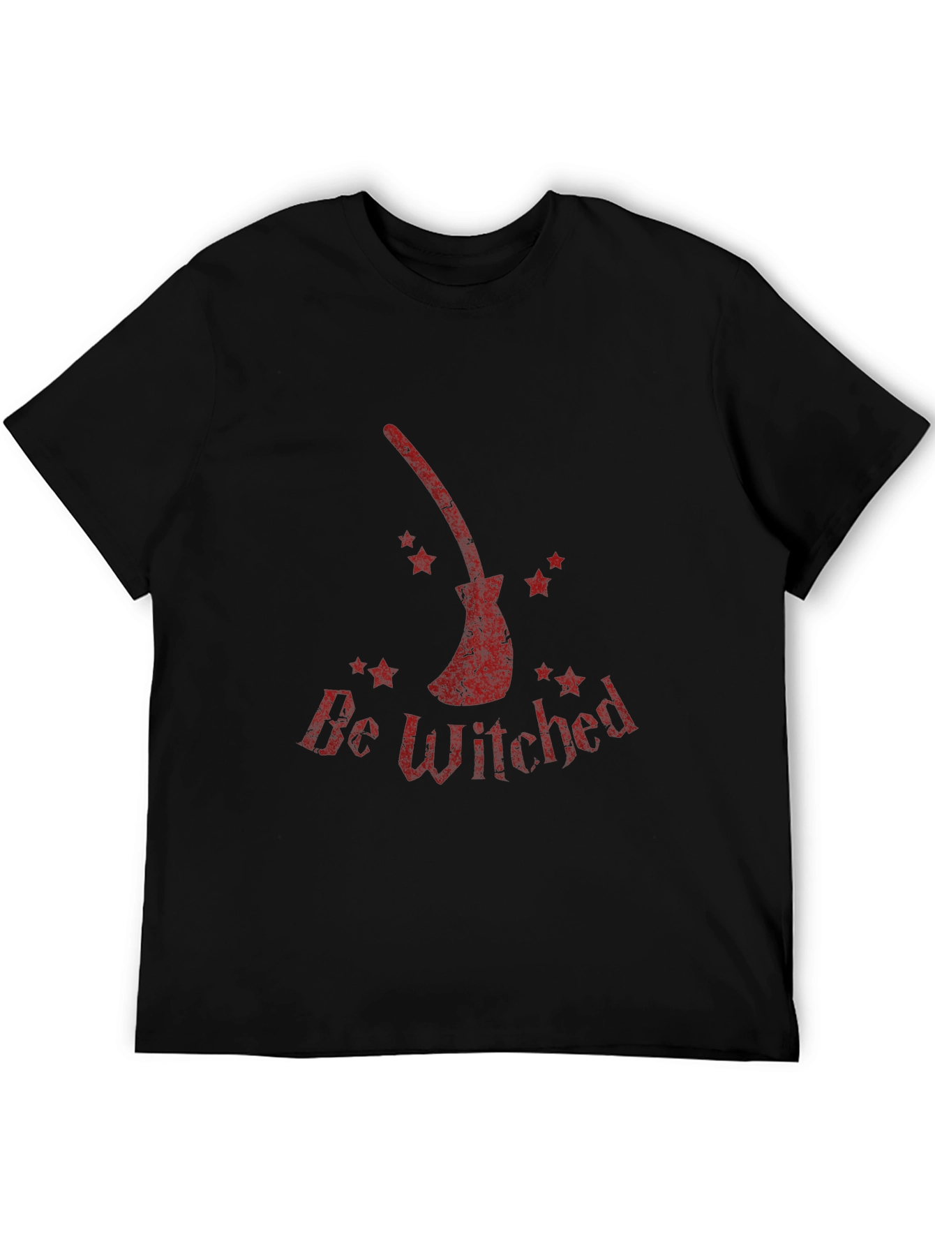 Black Be Witched T-Shirt - Halloween Broom Tee view 5
