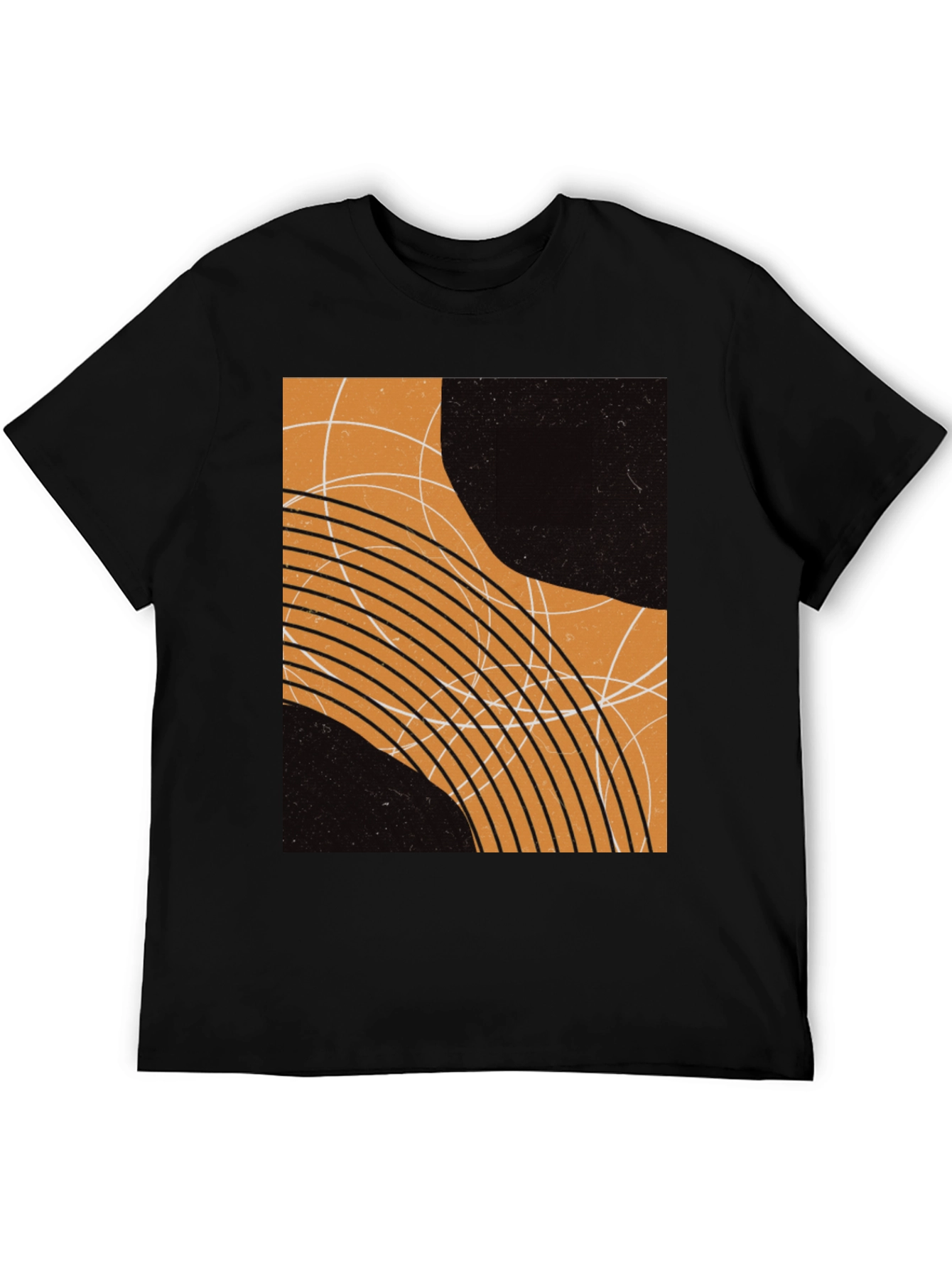 Black Abstract Graphic Print Black T-Shirt view 5