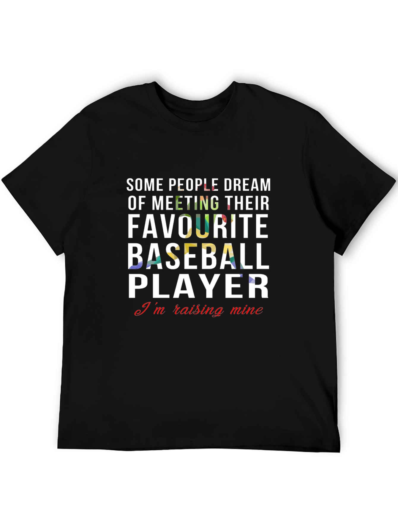 Black Baseball Player Raising Mine Tee view 5