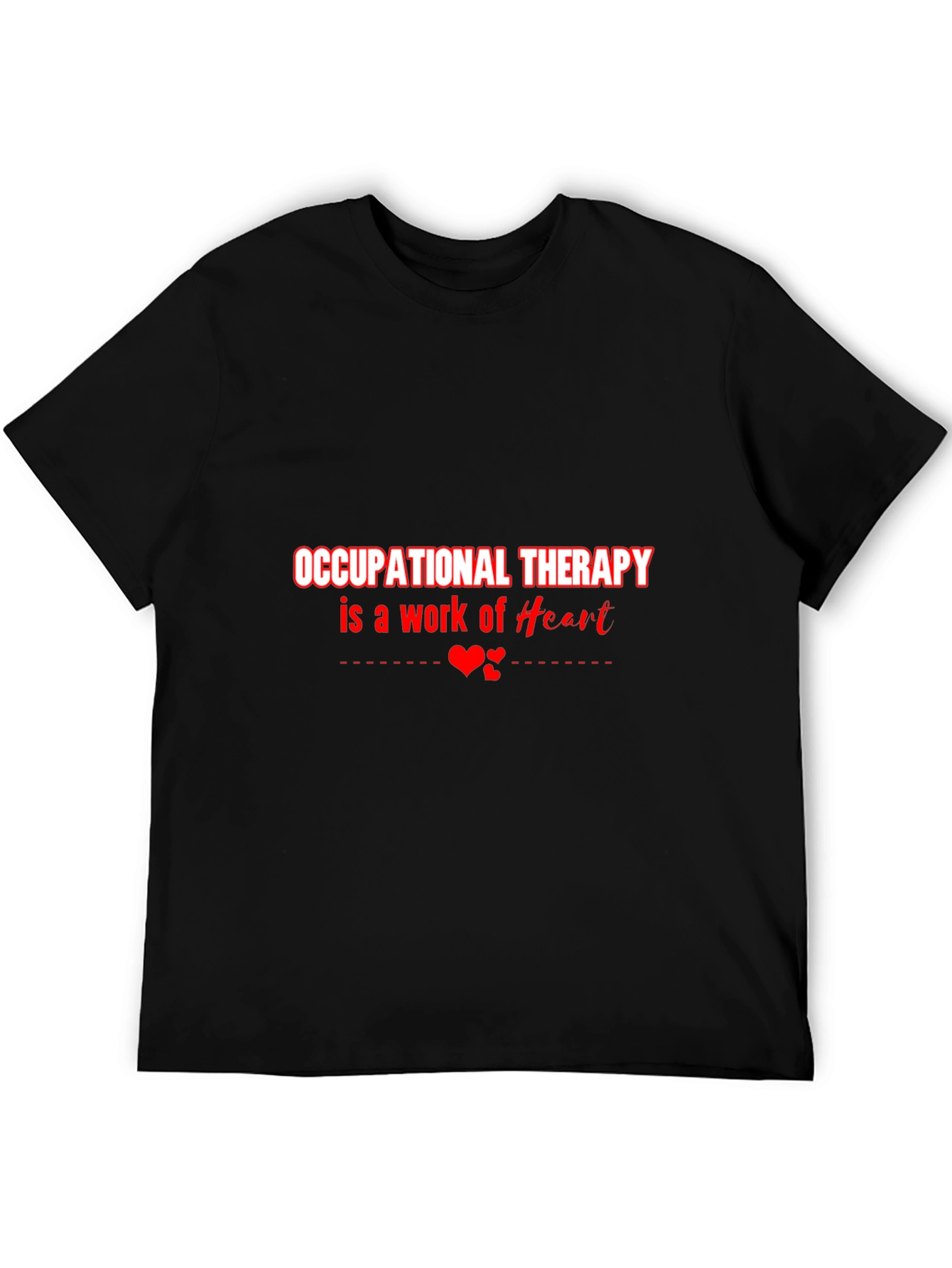 Black Occupational Therapy Heart T-Shirt view 5