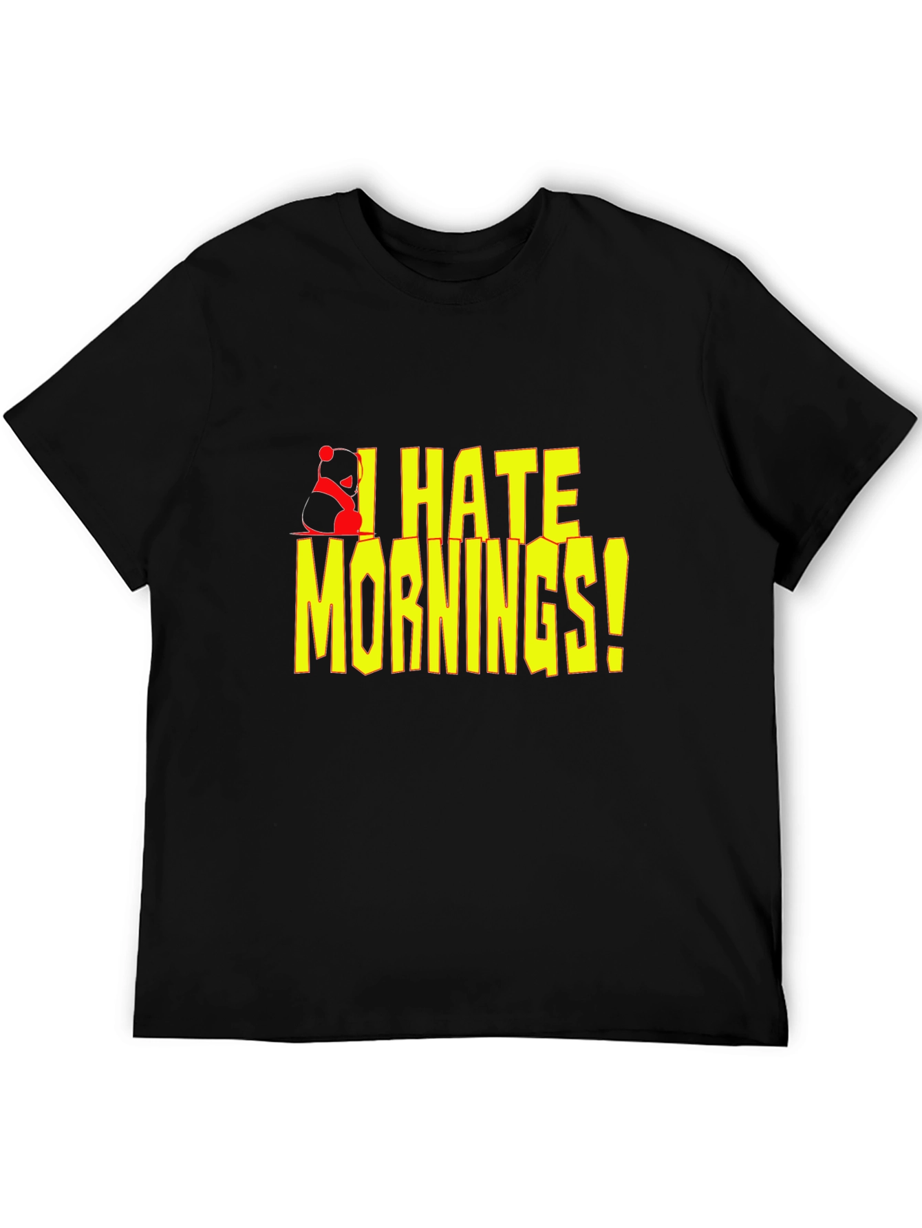 Black I Hate Mornings! Graphic T-Shirt view 5