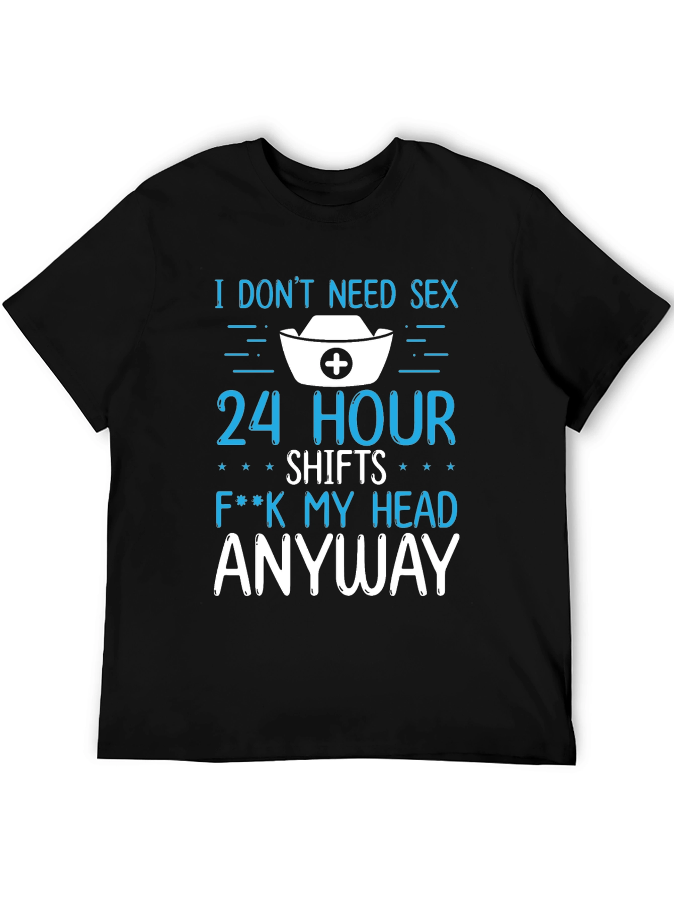 Black Funny Nurse T-Shirt - 24 Hour Shifts view 5