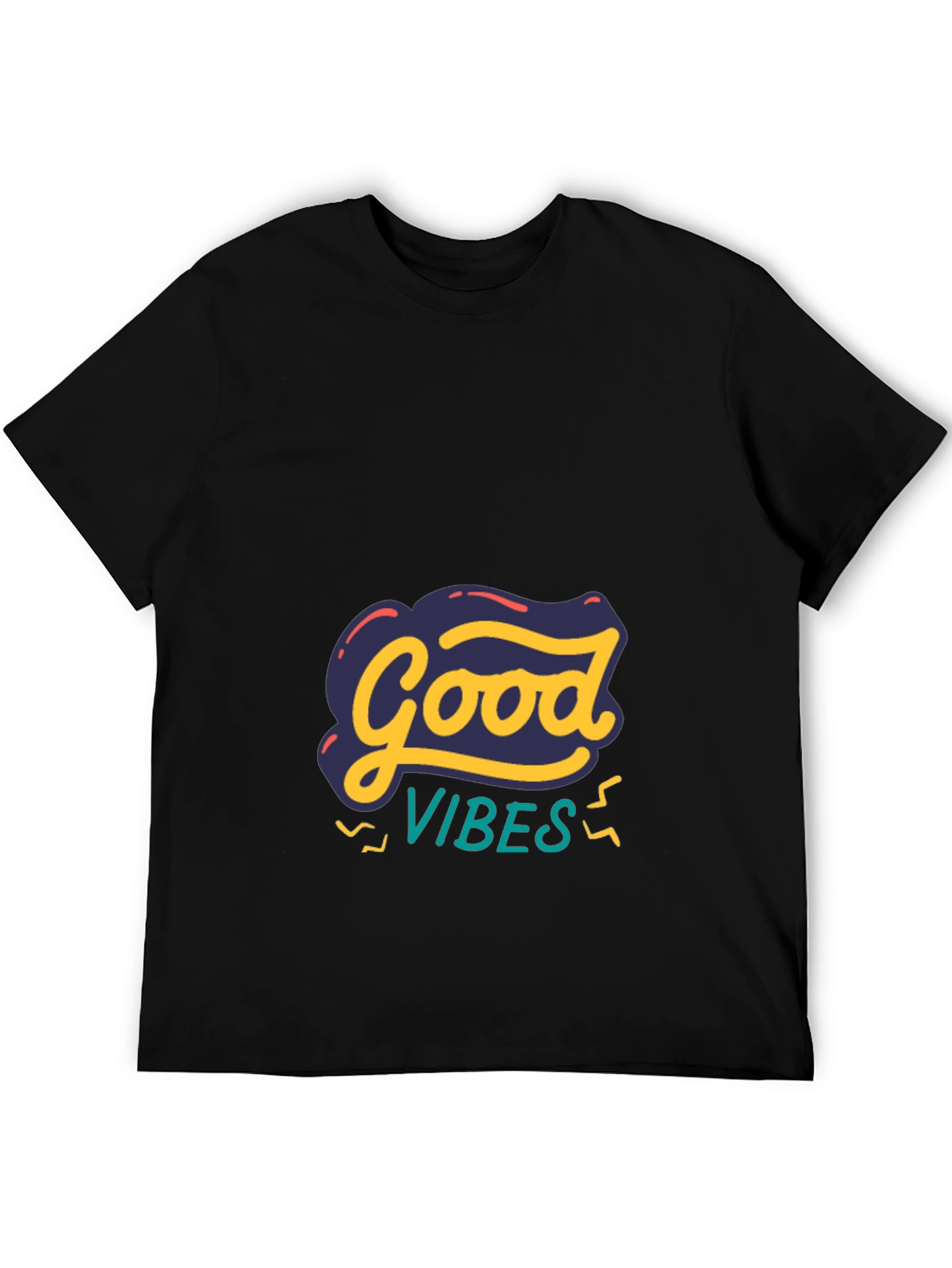 Black Good Vibes Graphic Tee - Stylish Comfort view 5