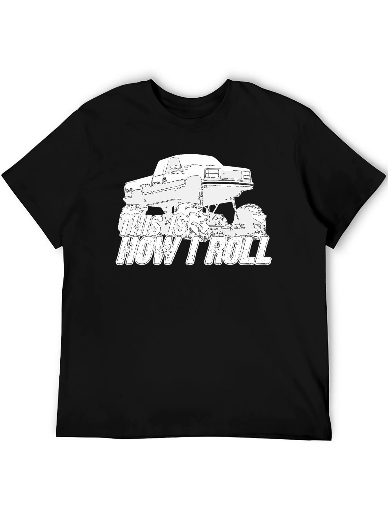 Black This Is How I Roll Monster Truck Graphic Tee view 5