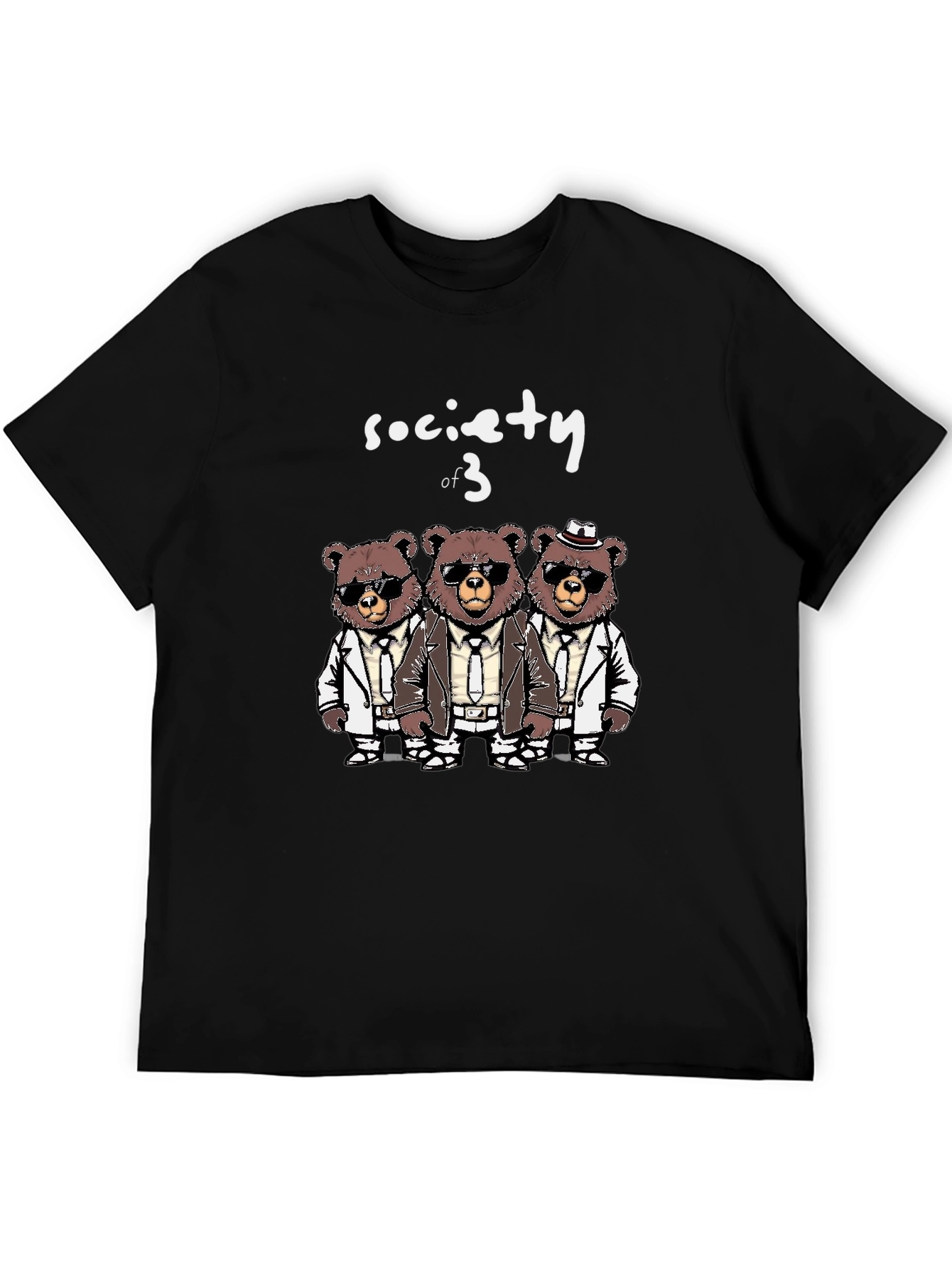 Black Society of 3 Bears T-Shirt - Trendy & Unique! view 5