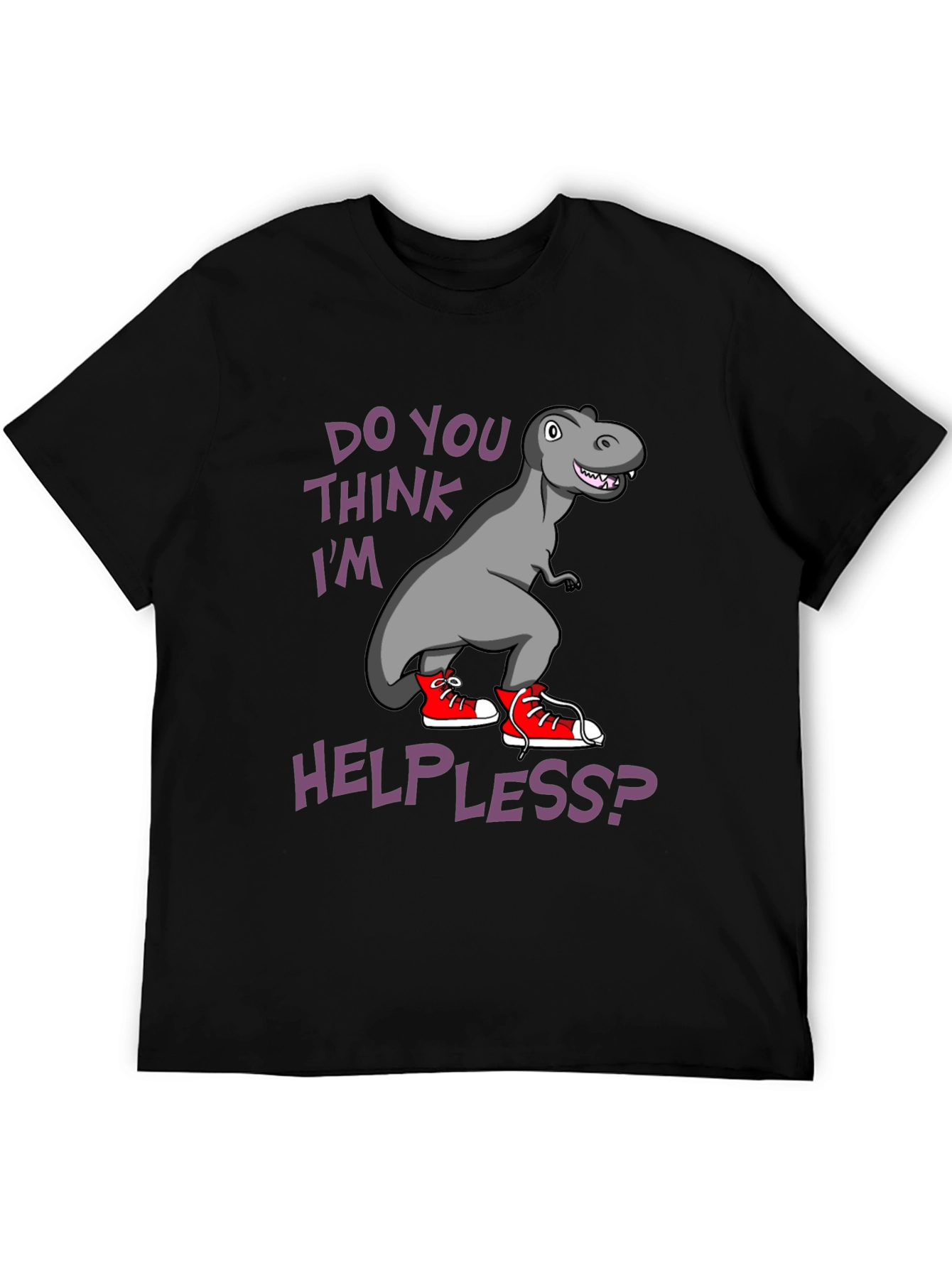 Black Dino Sneaker T-Shirt - Do You Think I'm Helpless? view 5