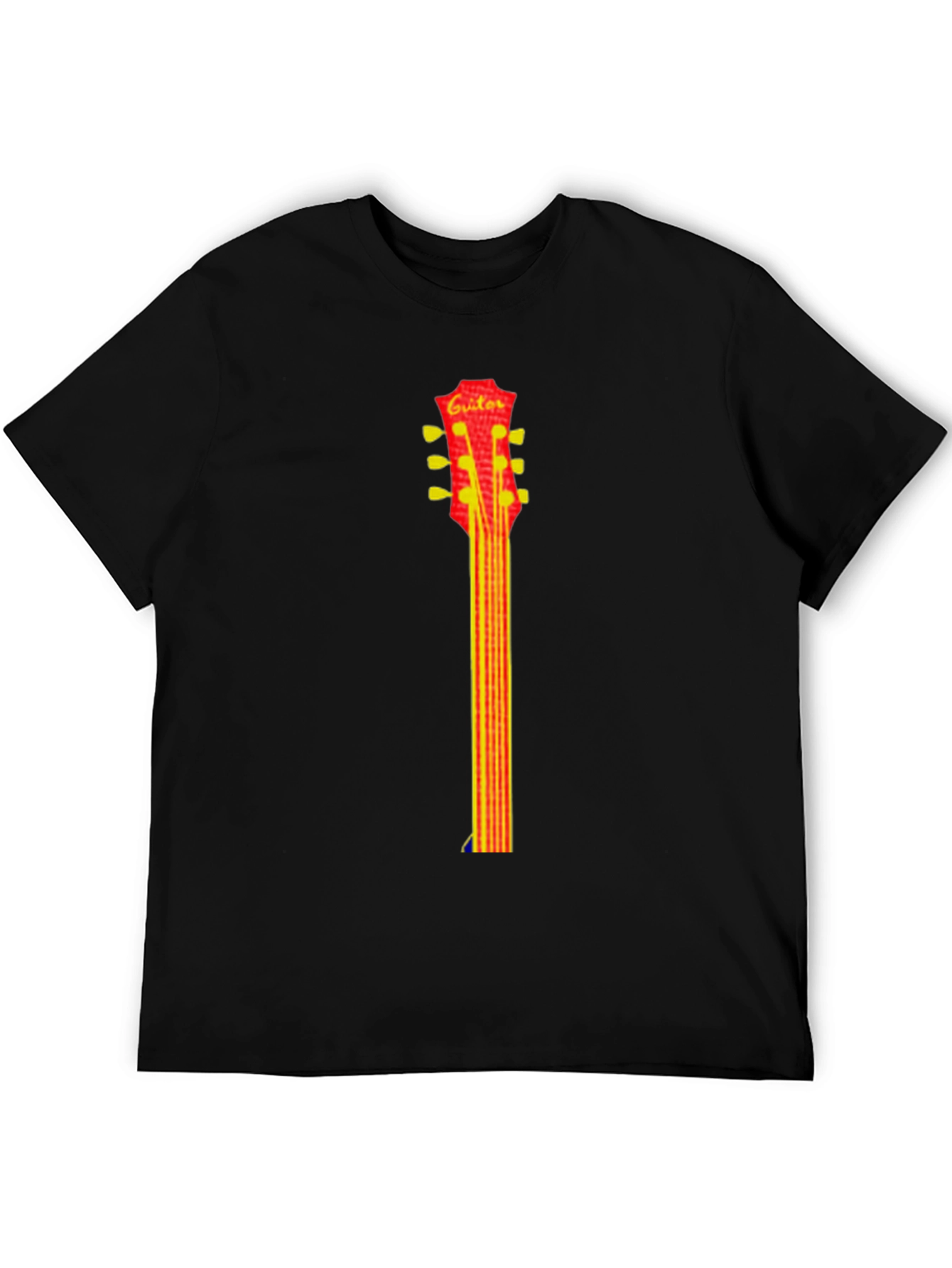Black Guitar Neck Graphic Tee - Casual Style view 5