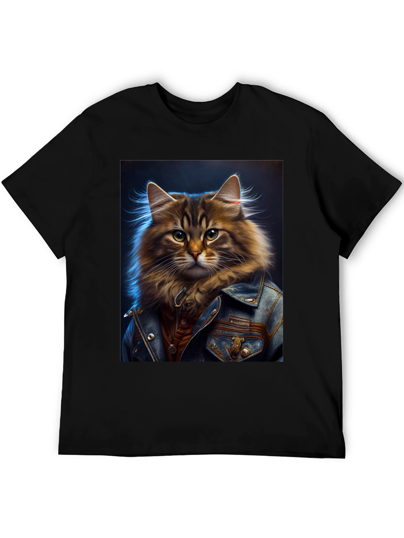 Black Cat in Jacket Graphic Tee - Cool & Unique view 5