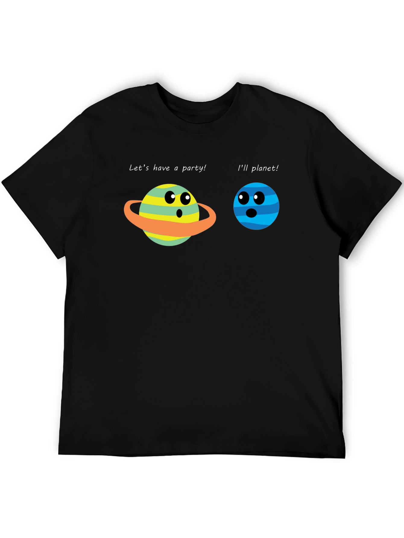 Black Funny Planet Party T-Shirt view 5