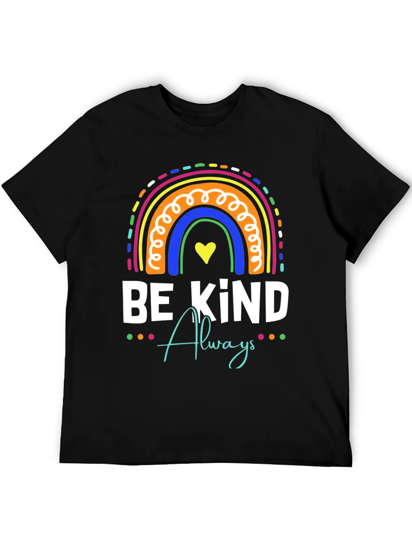 Black Be Kind Always Rainbow T-Shirt view 5
