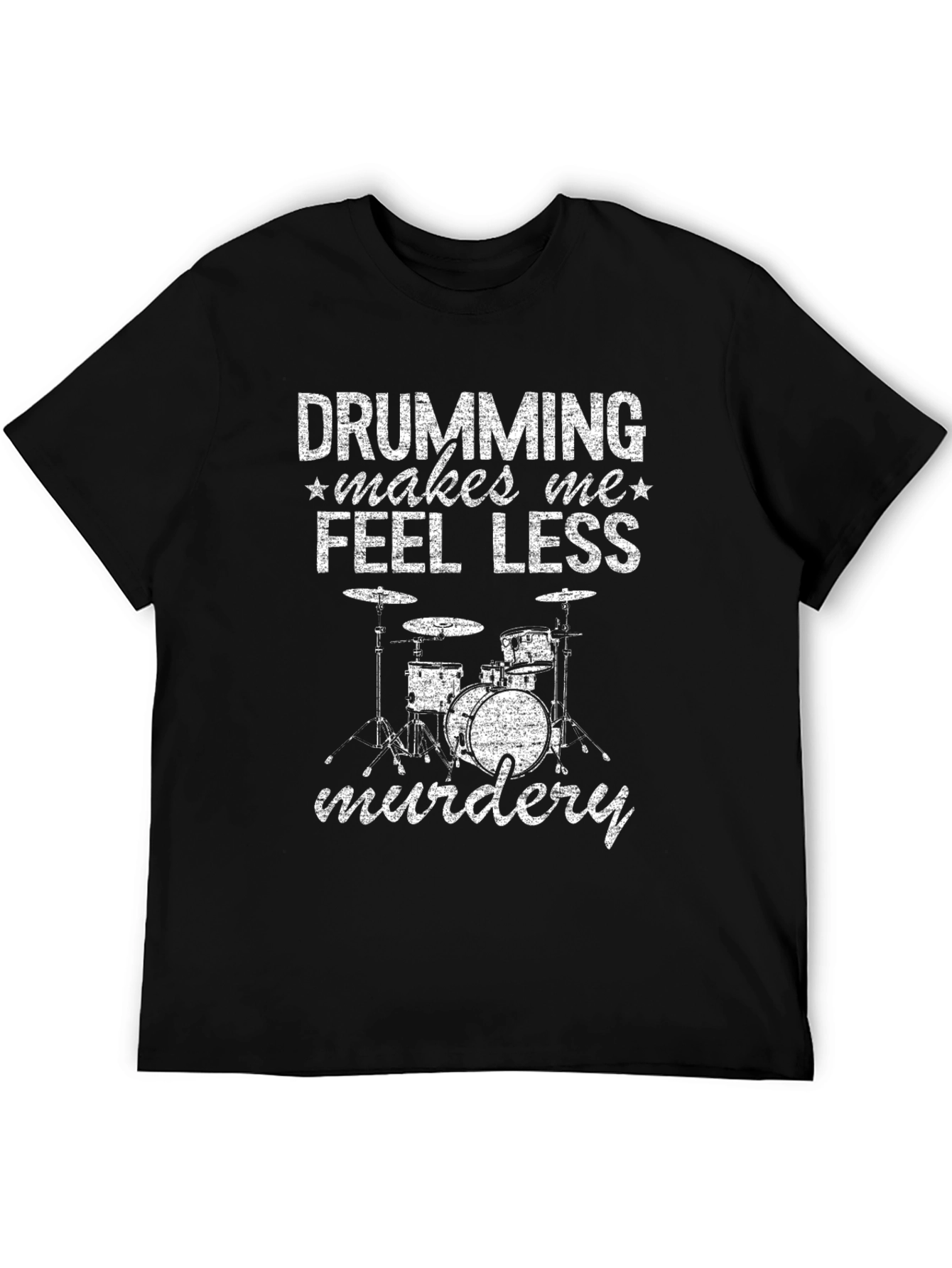 Black Drumming Makes Me Feel Less Murdery T-Shirt view 5