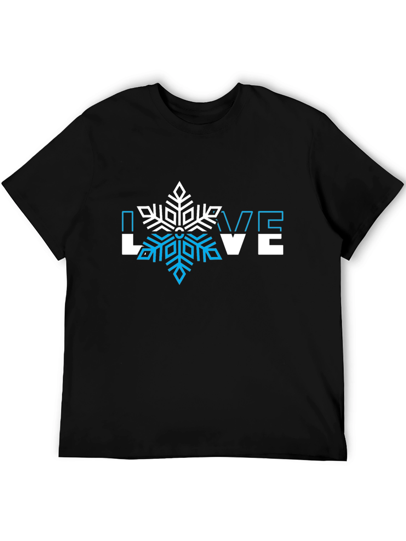 Black Winter Love Snowflake Graphic Tee - Black view 5