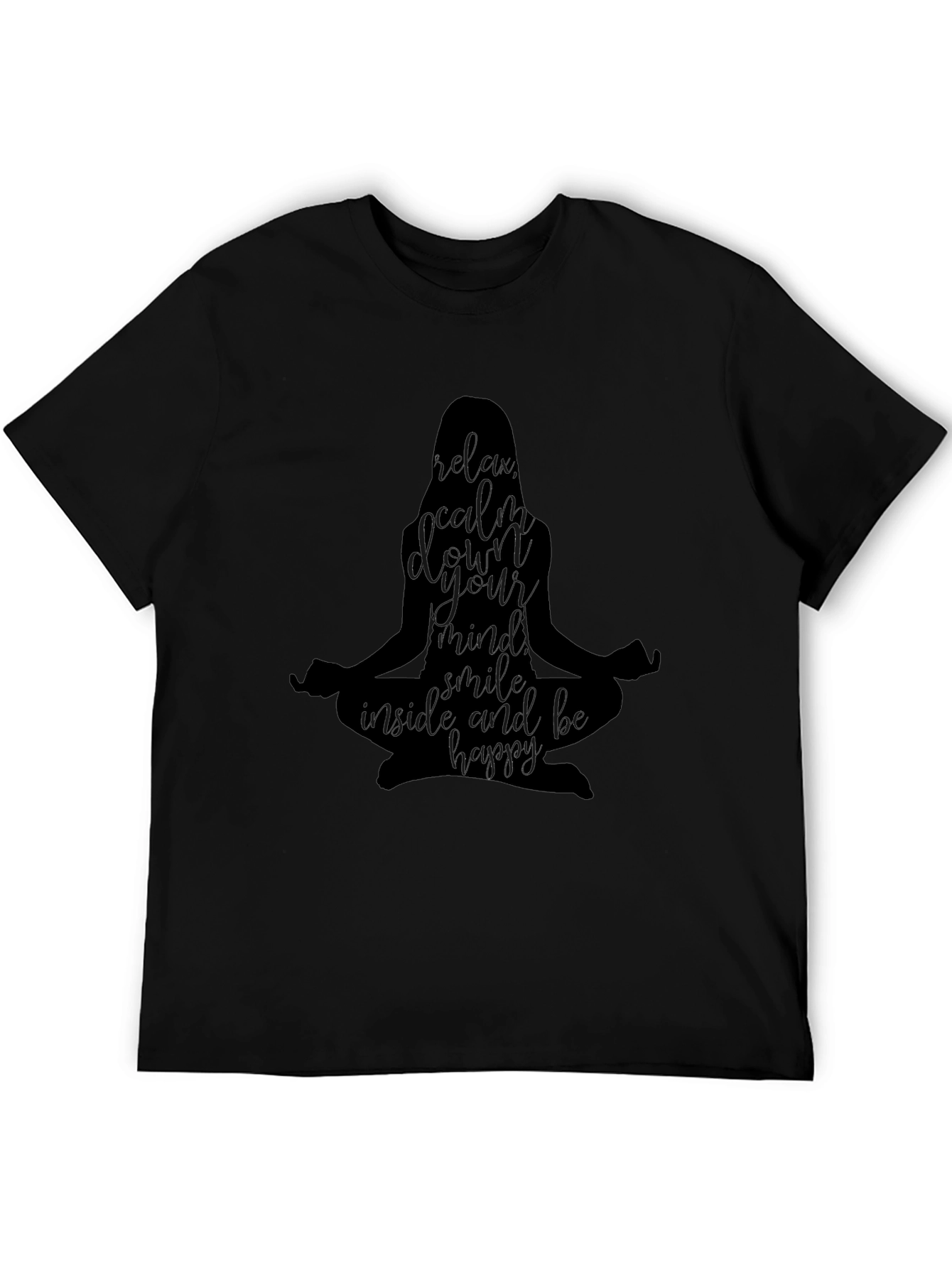 Black Relax Mind Graphic T-Shirt - Yoga Meditation Tee view 5